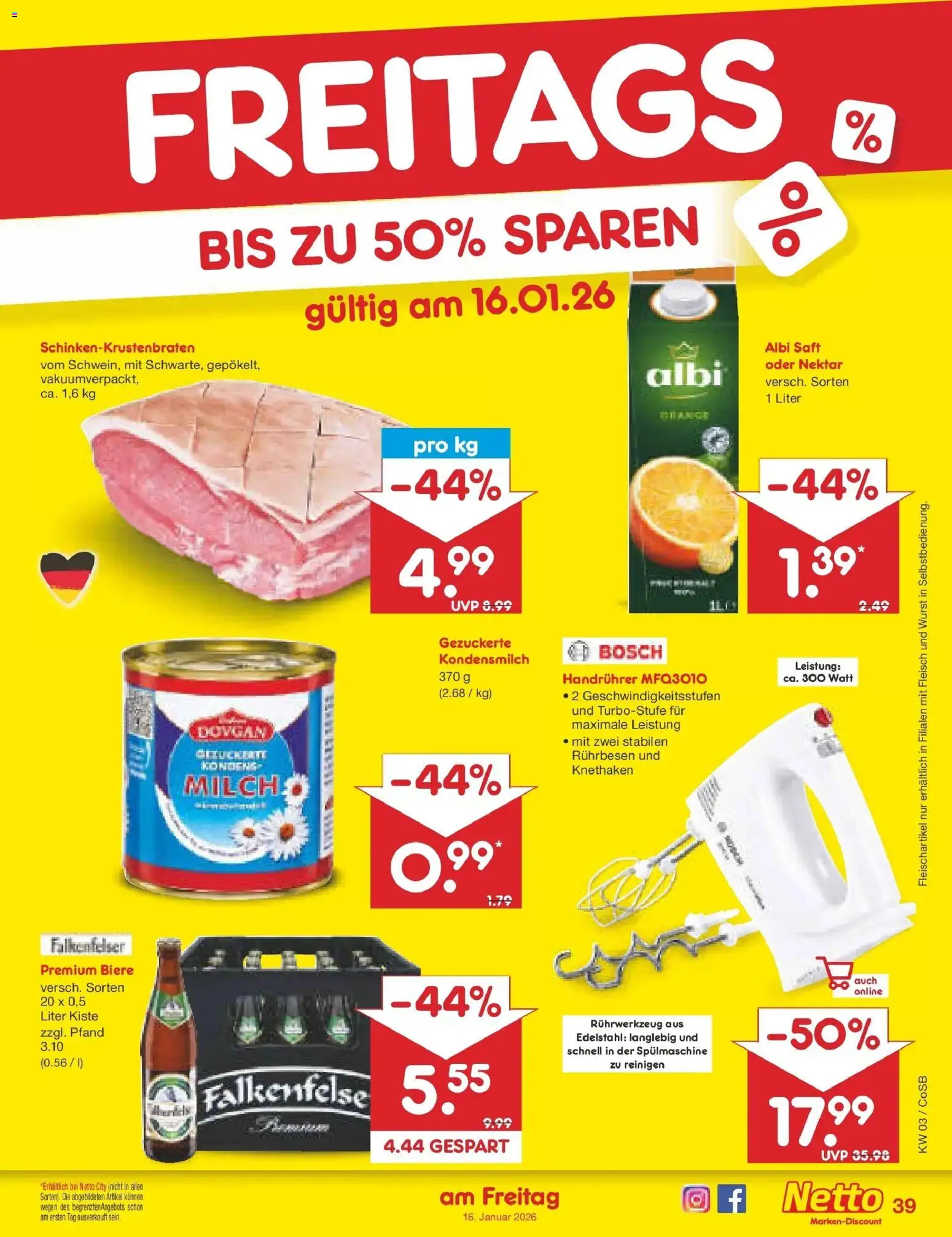 Netto Marken-Discount prospekt Bitterfeld-Wolfen	 – gültig ab 12.01.2026 | Seite: 49 | Produkte: Bosch, Milch, Wurst, Saft