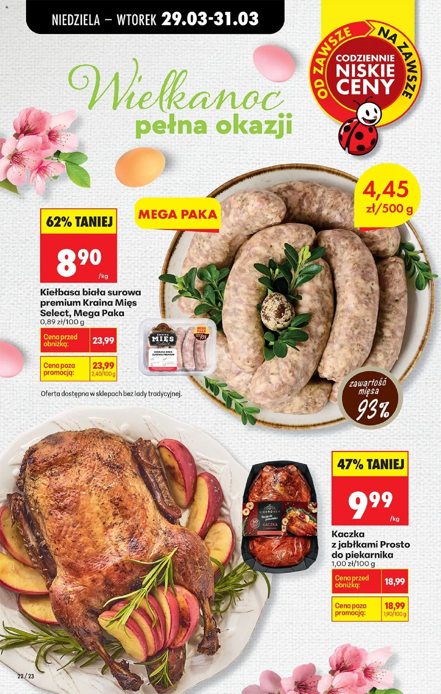 Biedronka gazetka od niedzieli od 29.03.2026 | Strona: 34 | Produkty: Kiełbasa, Kraina mięs, Kaczka, Kaczka z jabłkami