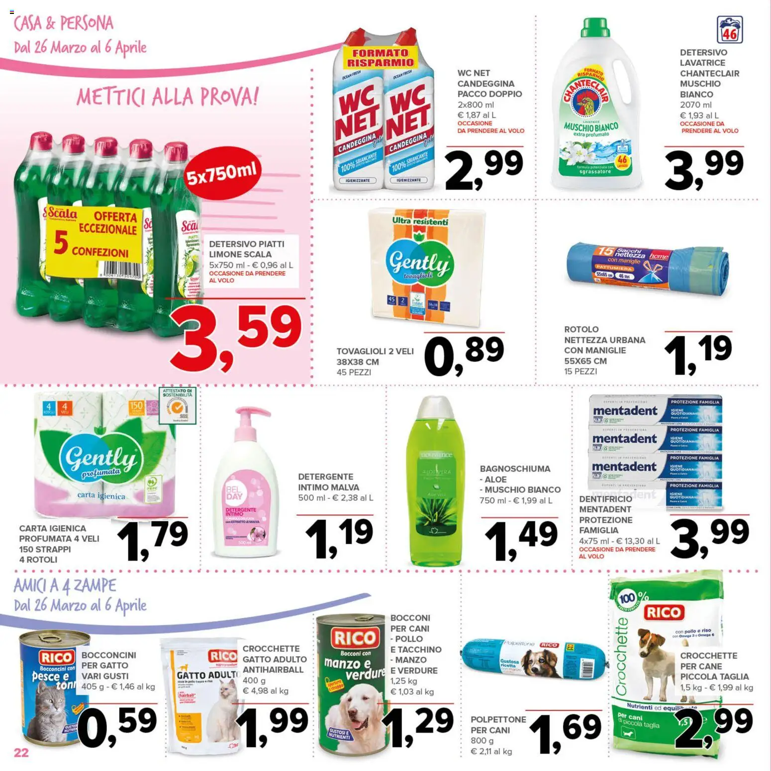 Volantino Todis del 26.03.2026 | Pagina: 22 | Prodotti: Bagnoschiuma, Pesce, Intimo, Scala