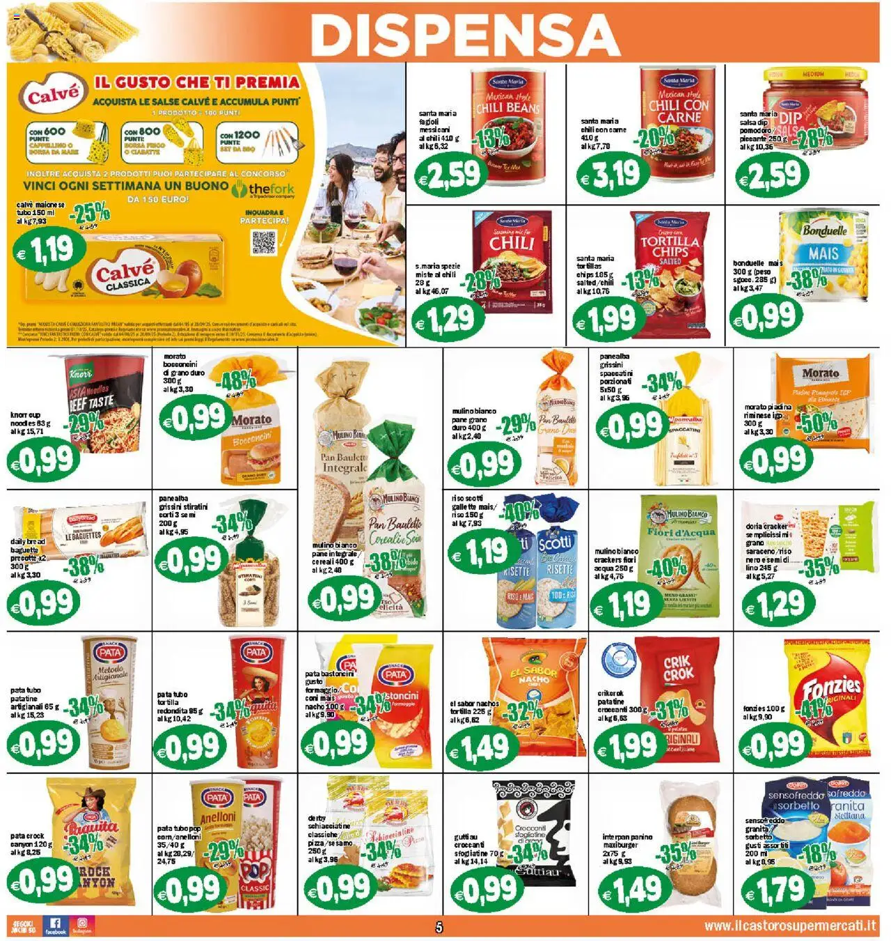 Volantino Il Castoro del 25.07.2025 | Pagina: 5 | Prodotti: Fagioli, Ciabatte, Borsa, Grissini
