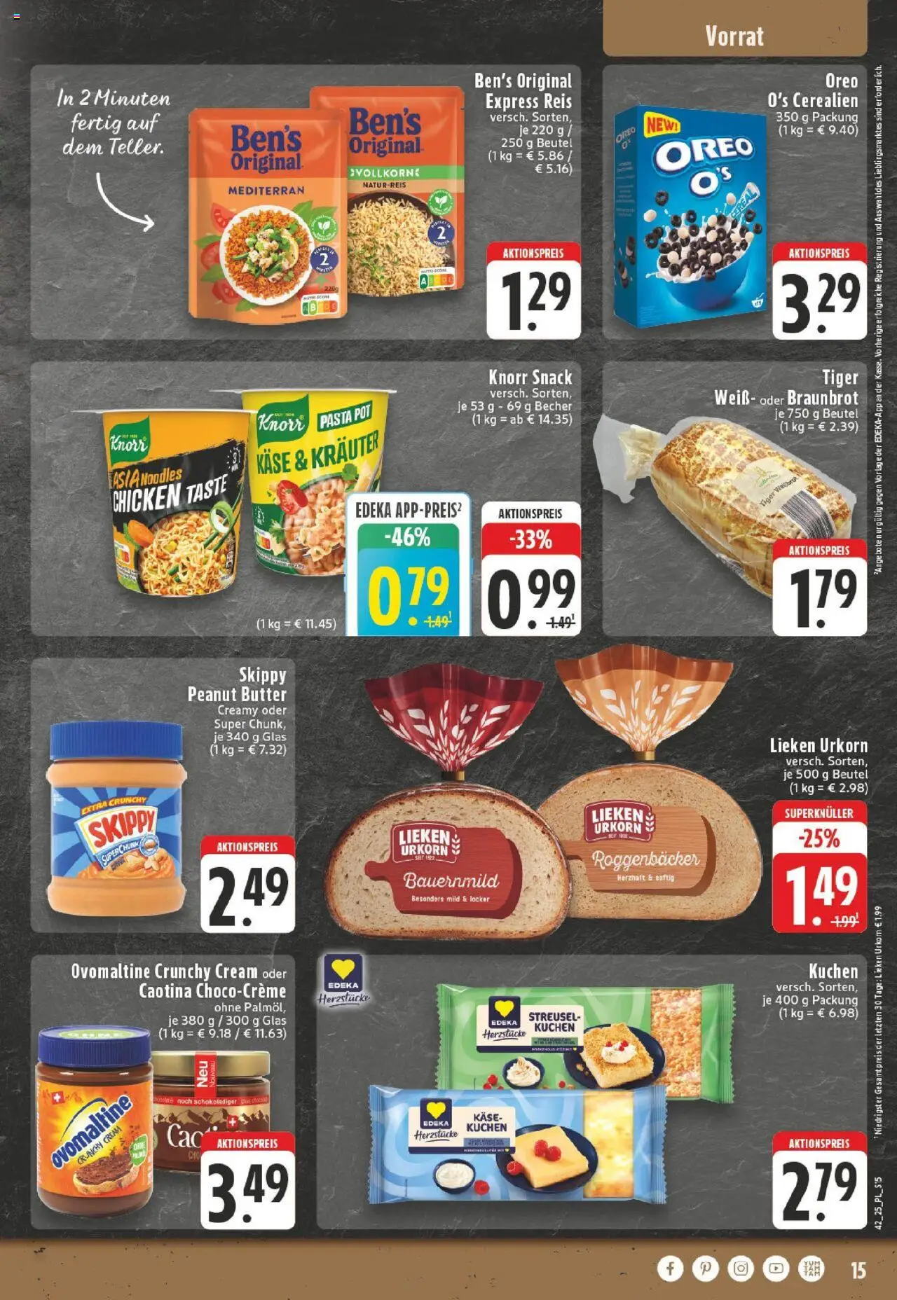 Edeka prospekt Dinslaken	 – gültig ab 13.10.2025 | Seite: 15 | Produkte: Ovomaltine, Käse, Knorr, Pasta
