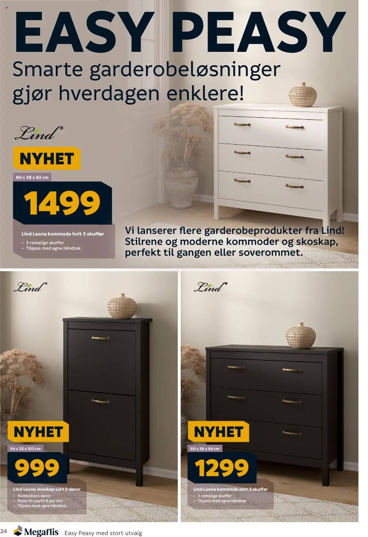 {H1} | Side: 24 | Produkter: Kommode, Skoskap, Håndtak