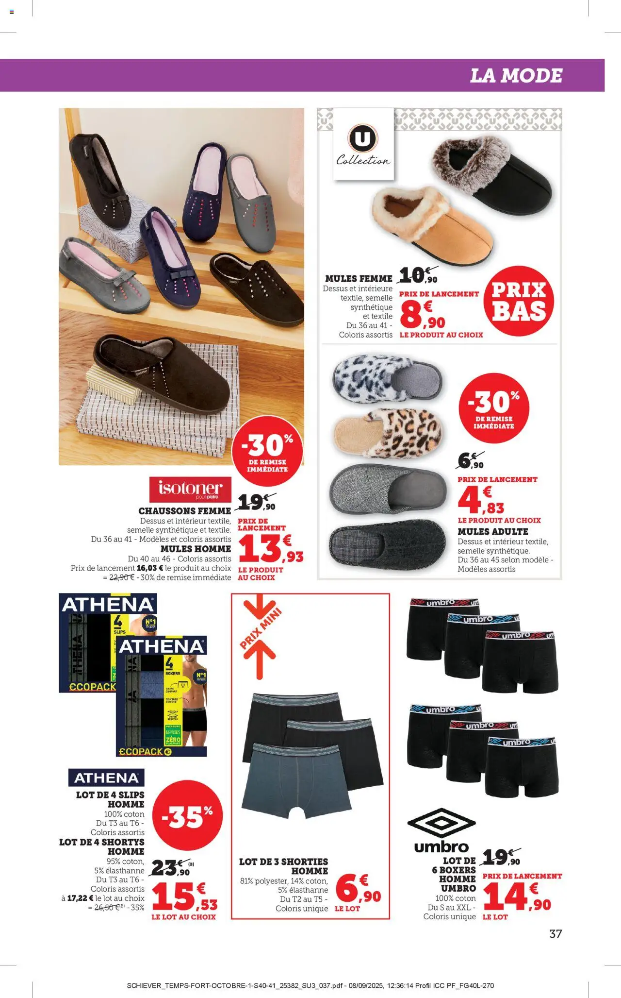 {H1} | Page: 37 | Produits: Coton, Slips, Chaussons