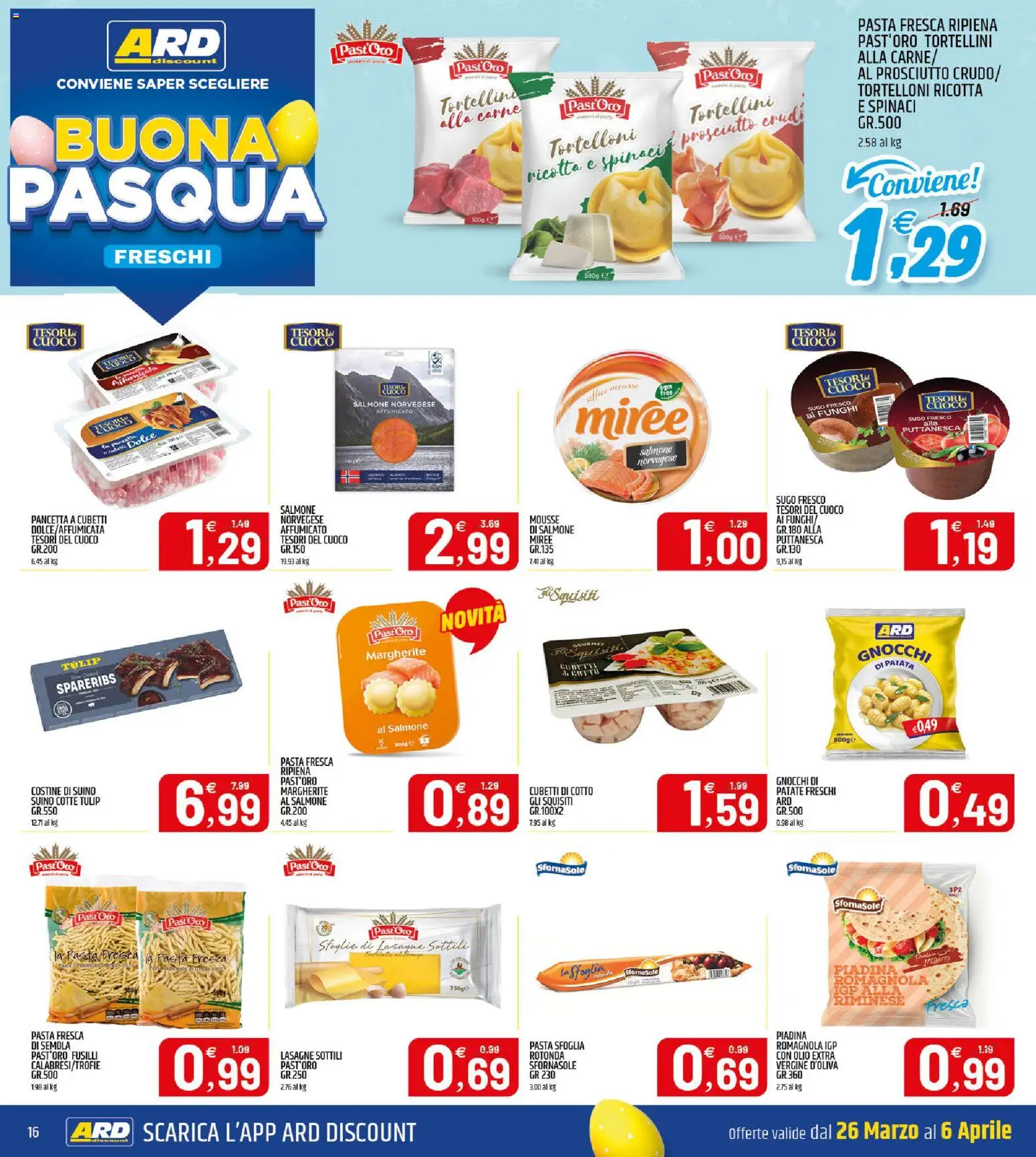 Volantino ARD Discount del 24.03.2026 | Pagina: 16 | Prodotti: Patate, Suino, Fusilli, Tortelloni