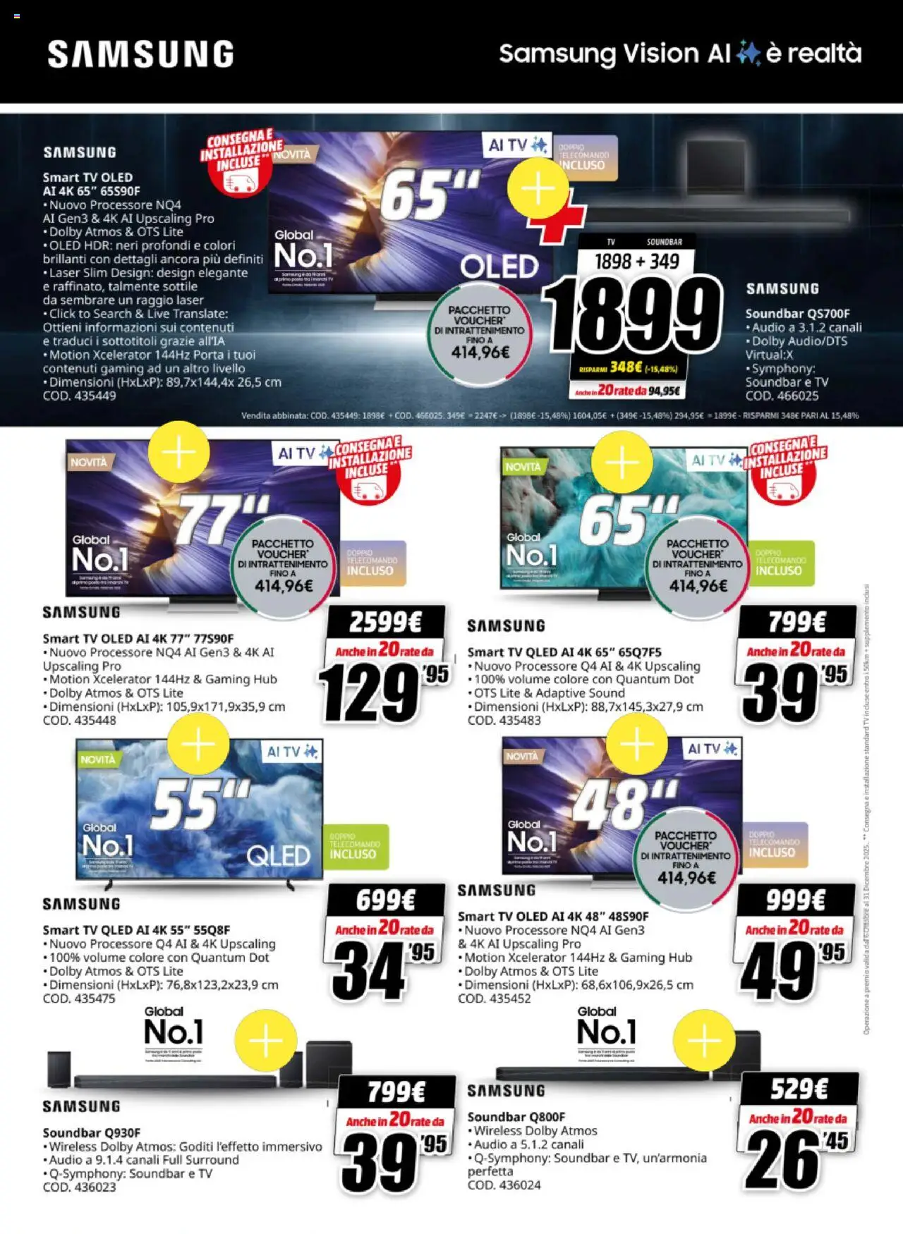 Volantino Media World del 13.10.2025 | Pagina: 16 | Prodotti: Soundbar, TV, Audio, Samsung