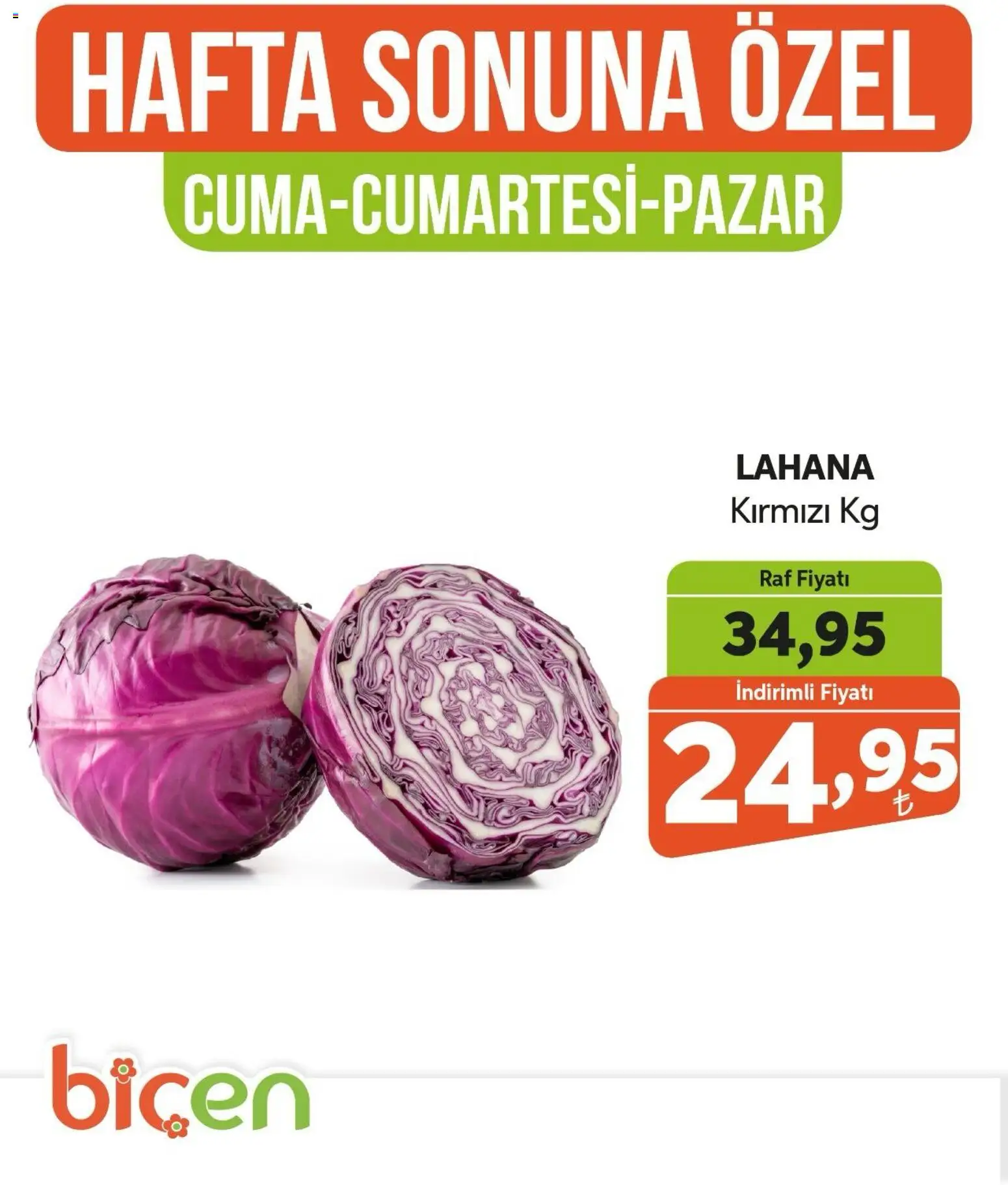 Biçen Market Hafta Sonuna Özel -Sebze İndirimi - 09.01.2026 tarihinden itibaren geçerlidir | Sayfa: 11 | Ürünler: Raf, Lahana