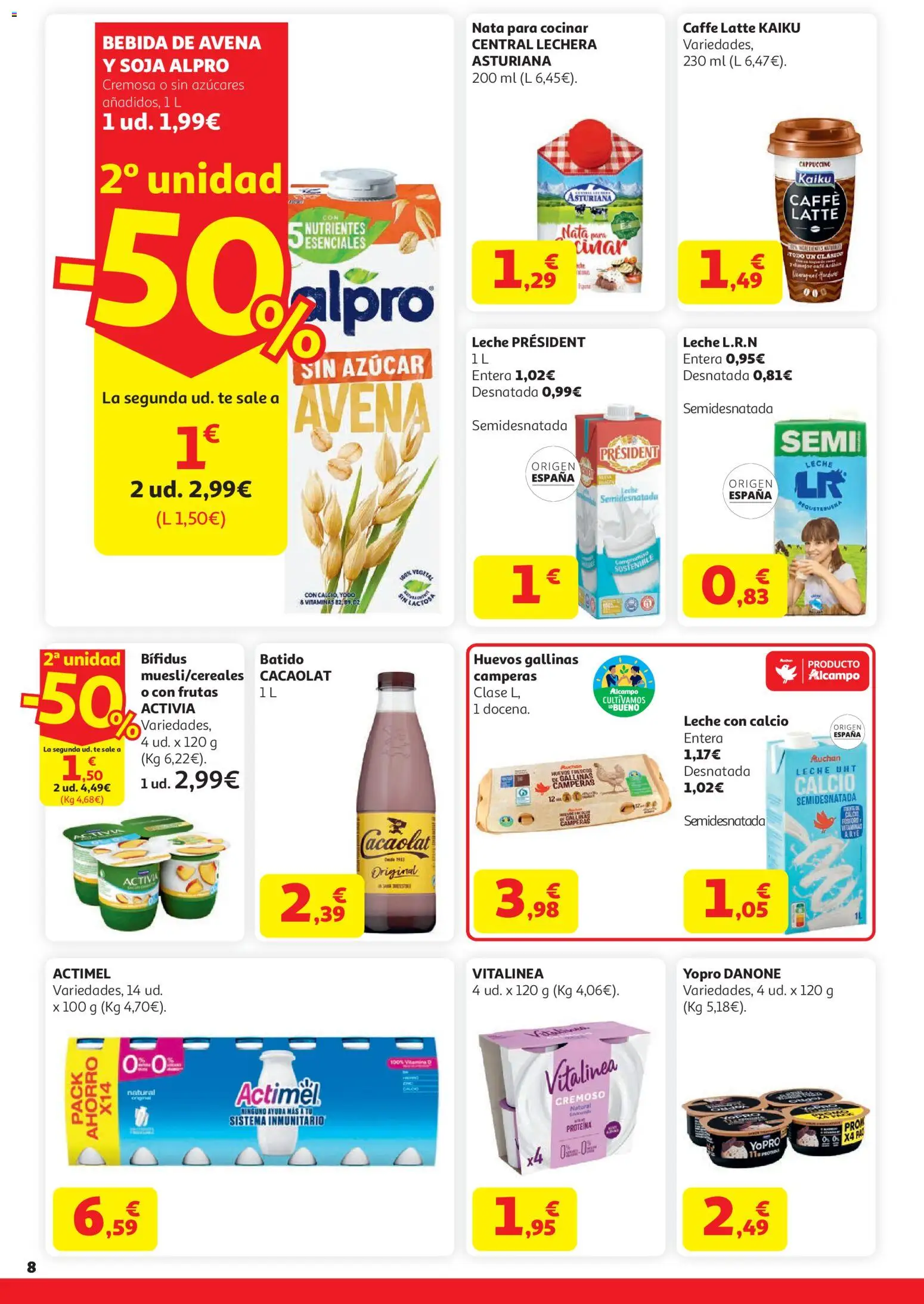 Alcampo HP Nacional │ válido desde el 21.04.2026 | Página: 8 | Productos: Πιατοθήκη, Leche, Té, Bebida de avena