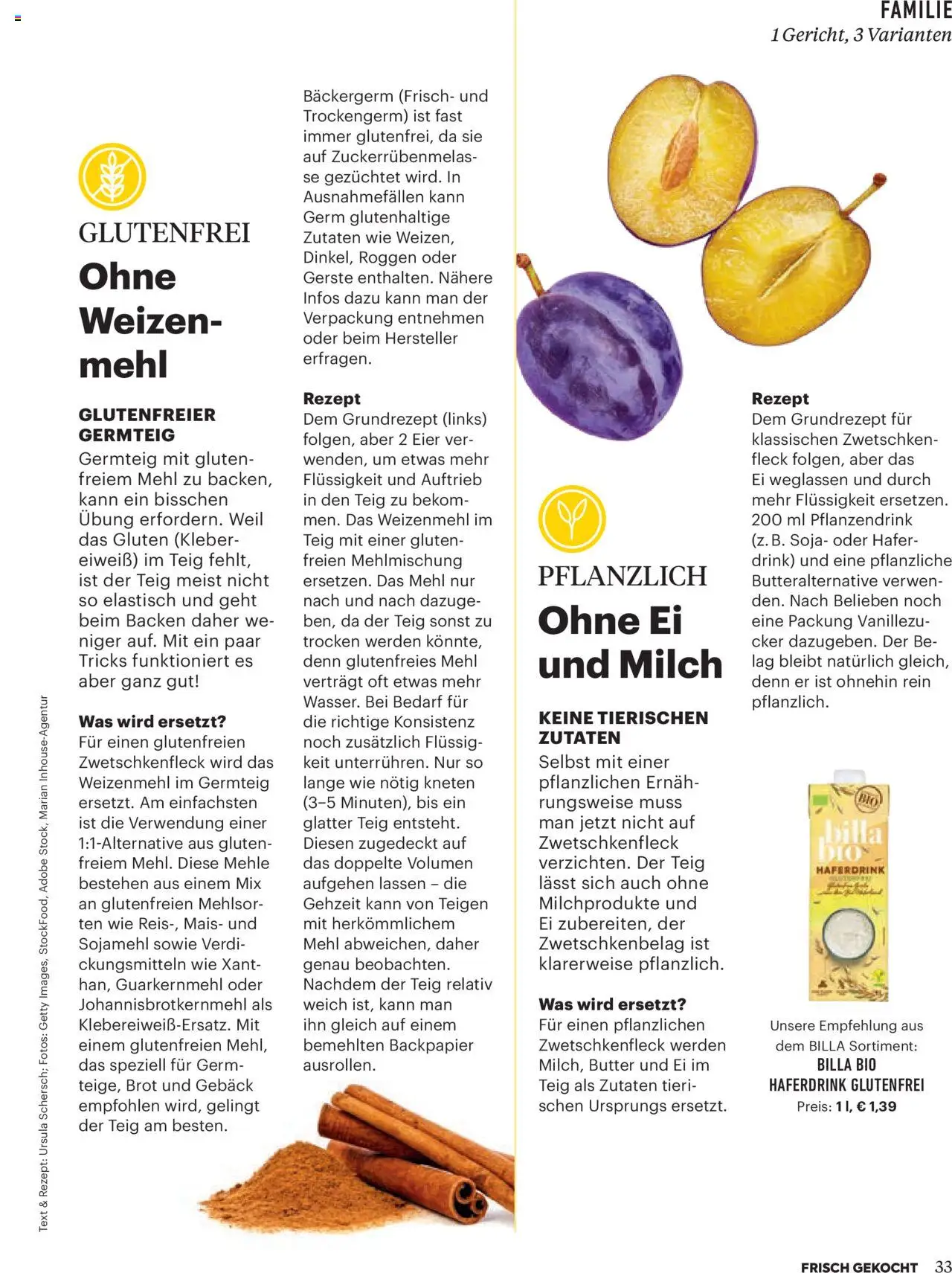 Billa Frisch Gekocht gültig ab 01.09.2025 | Seite: 31 | Produkte: Fariinisokeri, Milch, Butter, Brot