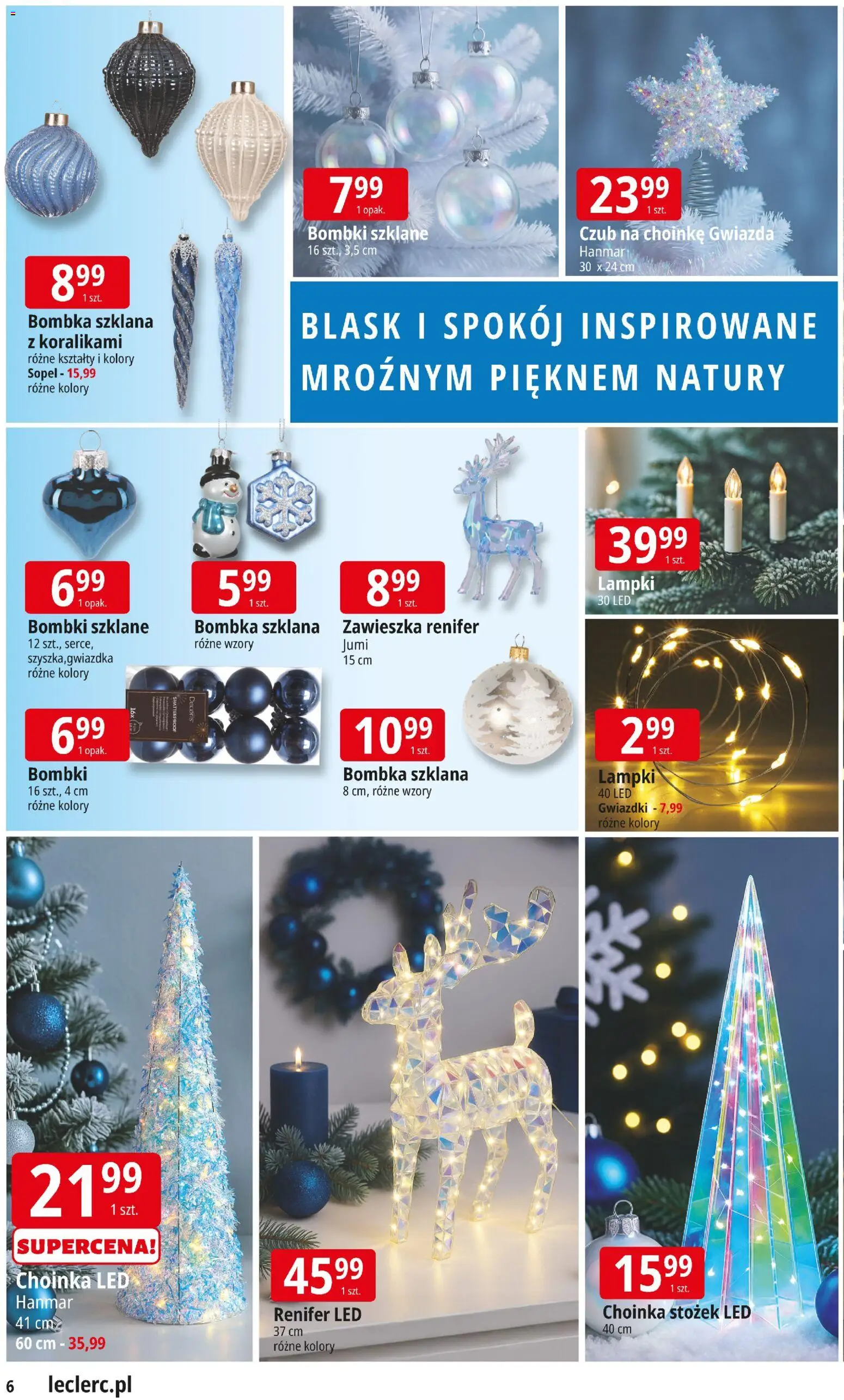 E.Leclerc Gazetka - Tychy od 12.11.2025 | Strona: 6 | Produkty: Choinka, Lampki