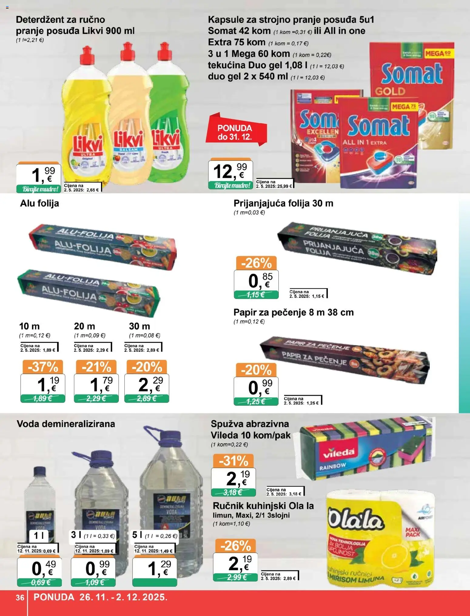 KTC katalog | vrijedi od 26.11.2025 | Stranica: 36 | Proizvodi: Spužva, Ručnik, Voda, Papir za pečenje