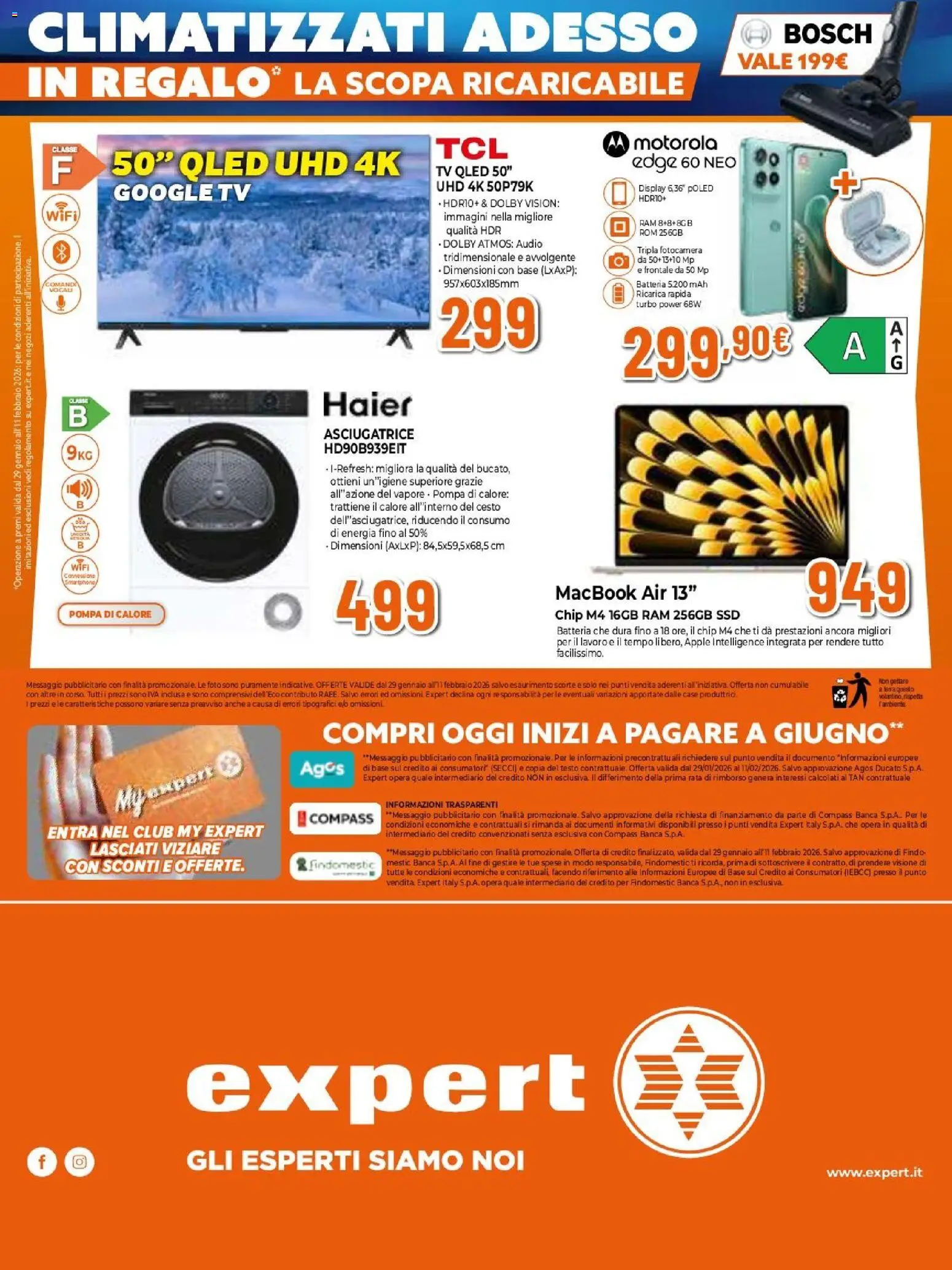 Volantino Expert del 29.01.2026 | Pagina: 29 | Prodotti: Asciugatrice, TV, Macbook, Batteria