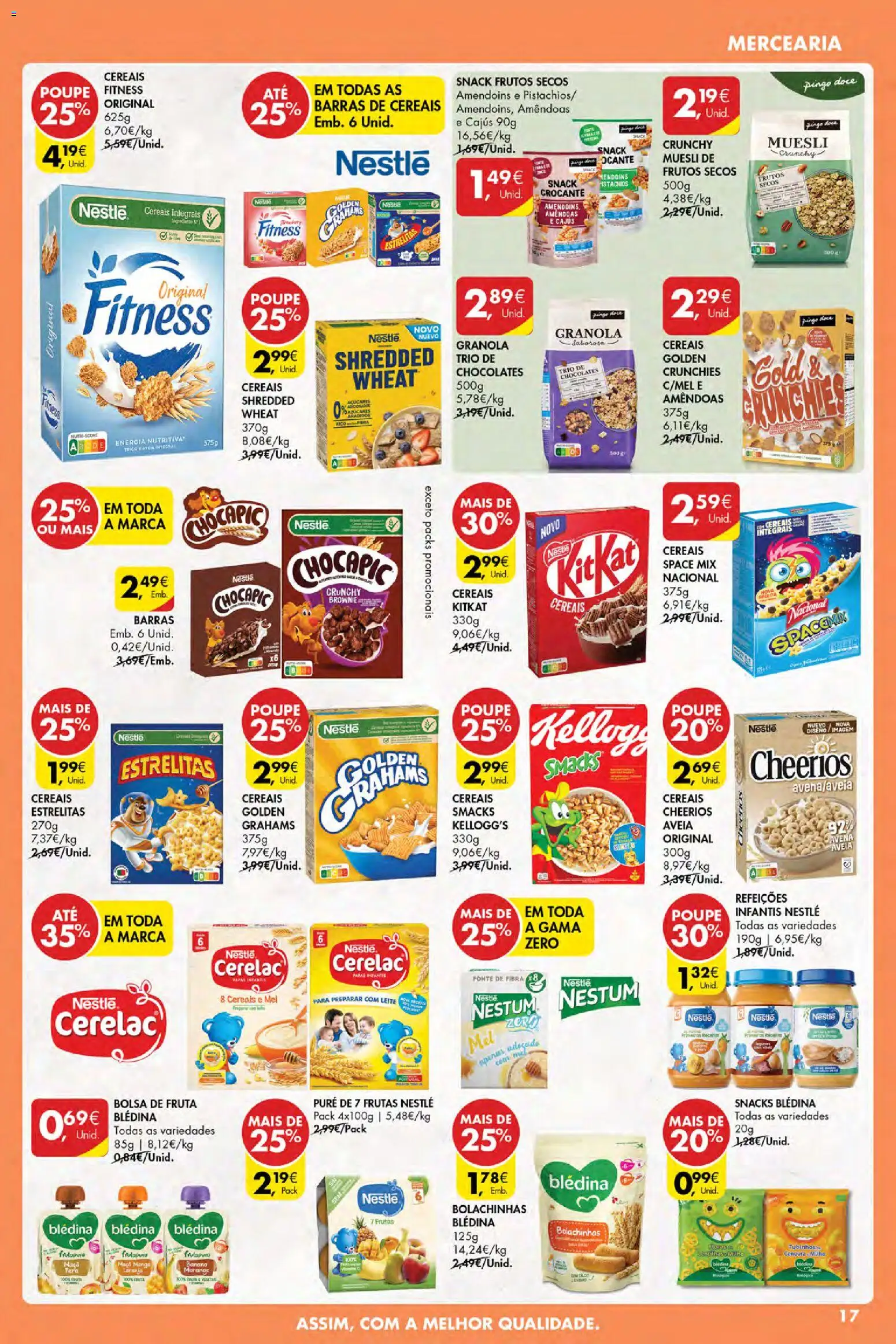 Pingo Doce Poupe Esta Semana Açores │ válido de 13.11.2025 | Página: 17 | Produtos: Amendoins, Granola, Leite, Mel