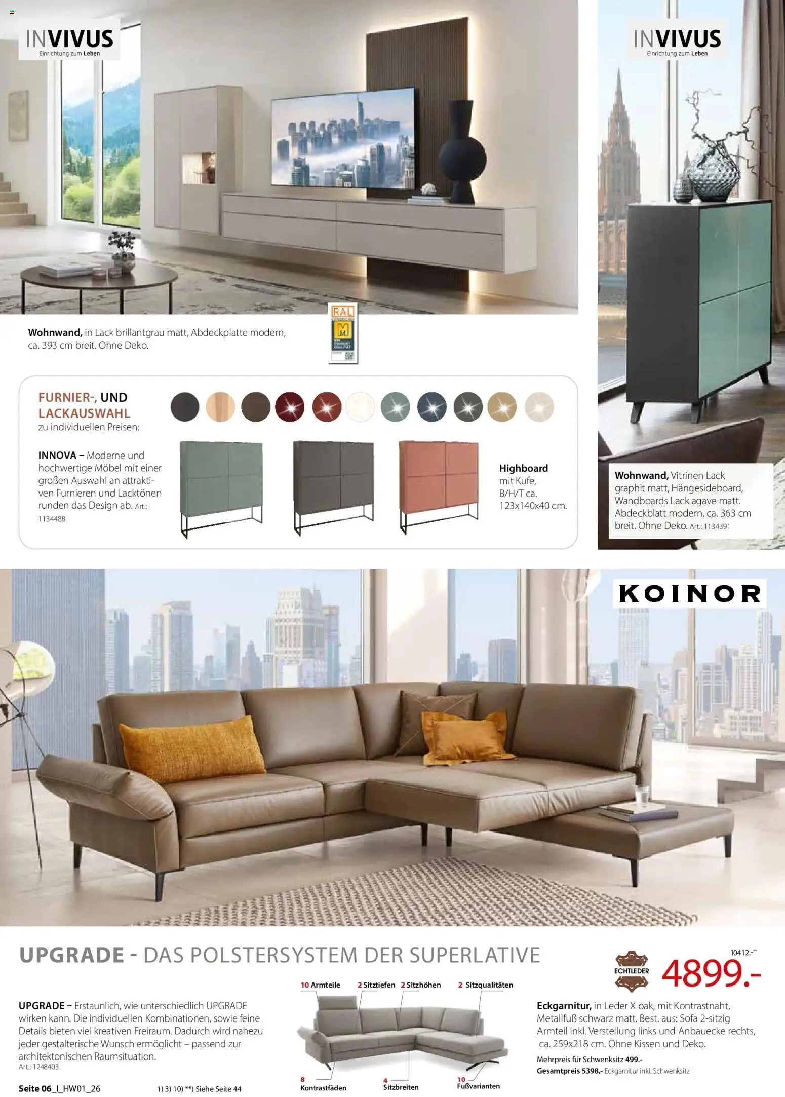 Zurbrüggen Ihr Einrichtungshaus der Extraklasse – gültig ab 27.03.2026 | Seite: 6 | Produkte: HIghboard, Kissen, Sofa