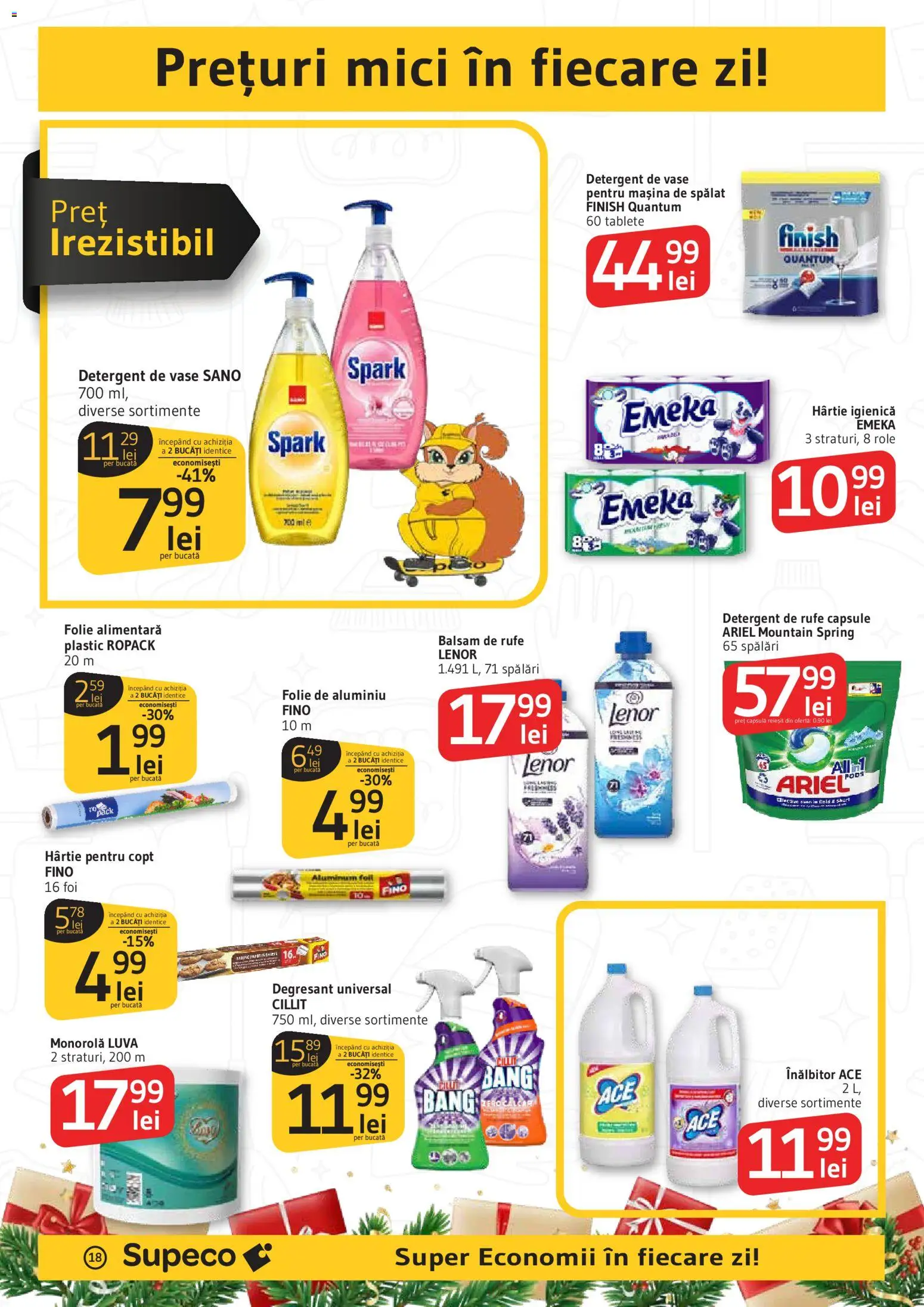 Noul catalog Supeco – valabil de la 11.12.2025 | Pagină: 18 | Produse: Detergent de vase, Mașină De Spălat, Role, Mici