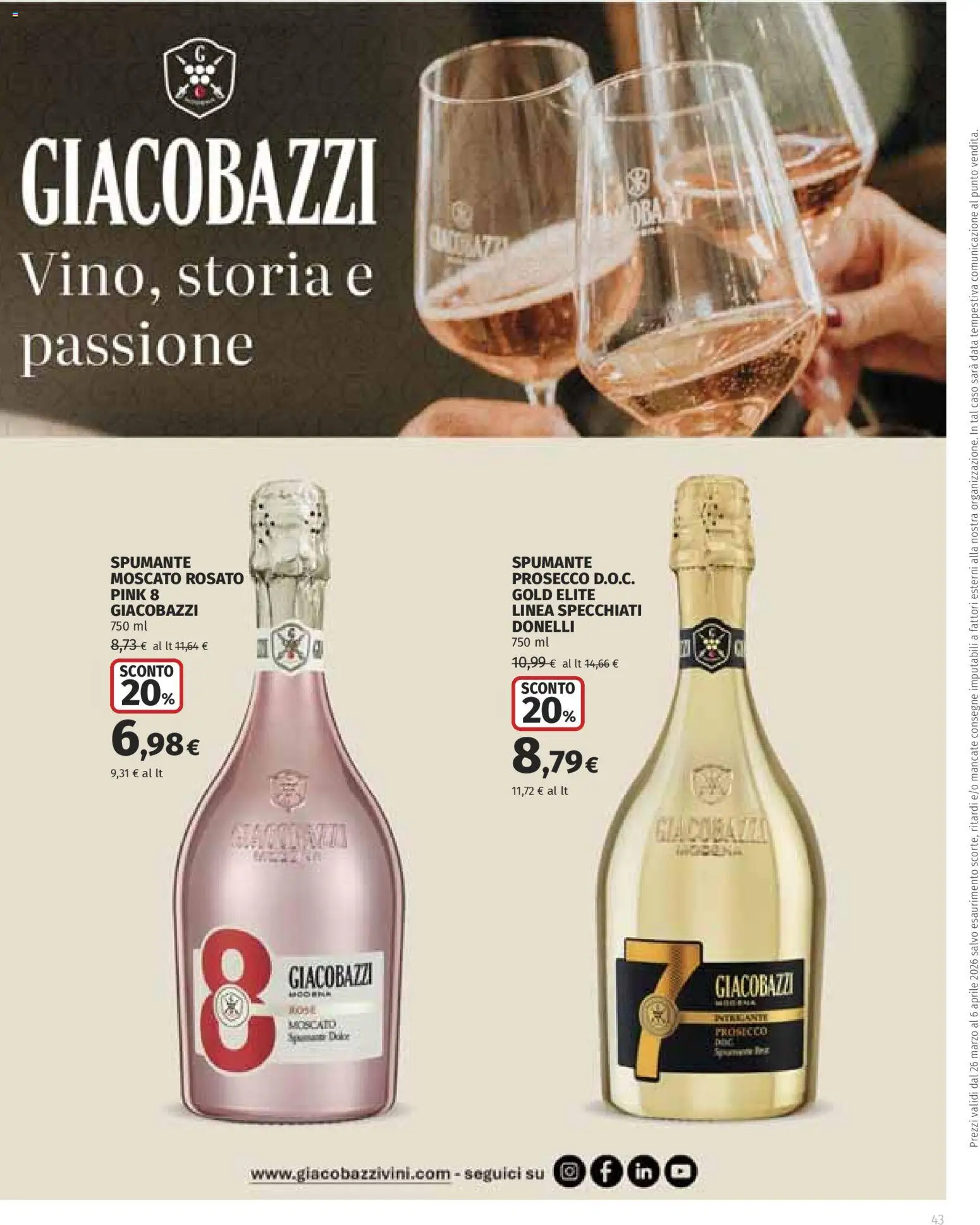 Volantino Ipercoop del 26.03.2026 | Pagina: 43 | Prodotti: Prosecco, Data, Spumante