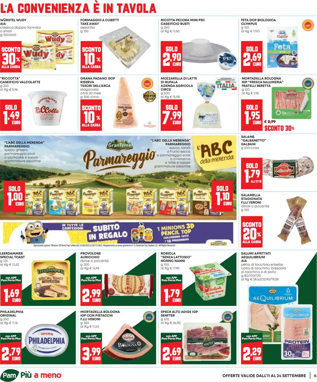 Volantino Panorama del 11.09.2025 | Pagina: 6 | Prodotti: Salamella, Latte, Pistacchi, Robiola