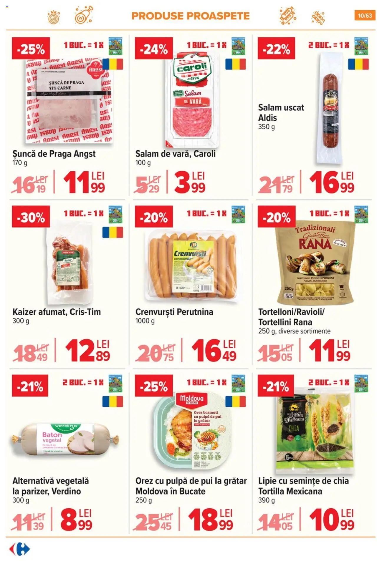 Noul catalog Carrefour – valabil de la 01.10.2025 | Pagină: 10 | Produse: Vitrină, Aluat, Bacon, Parizer