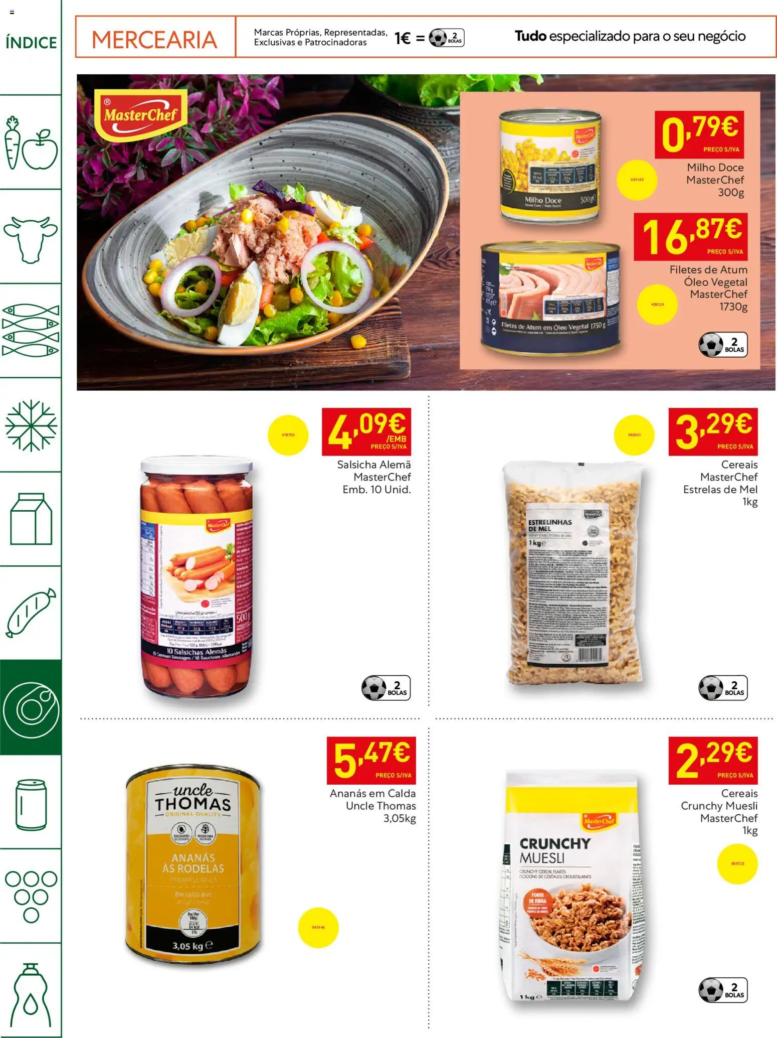 Recheio - Horeca Bons Negócios Madeira │ válido de 14.04.2026 | Página: 18 | Produtos: Atum, Salsicha, Mel, Cereais