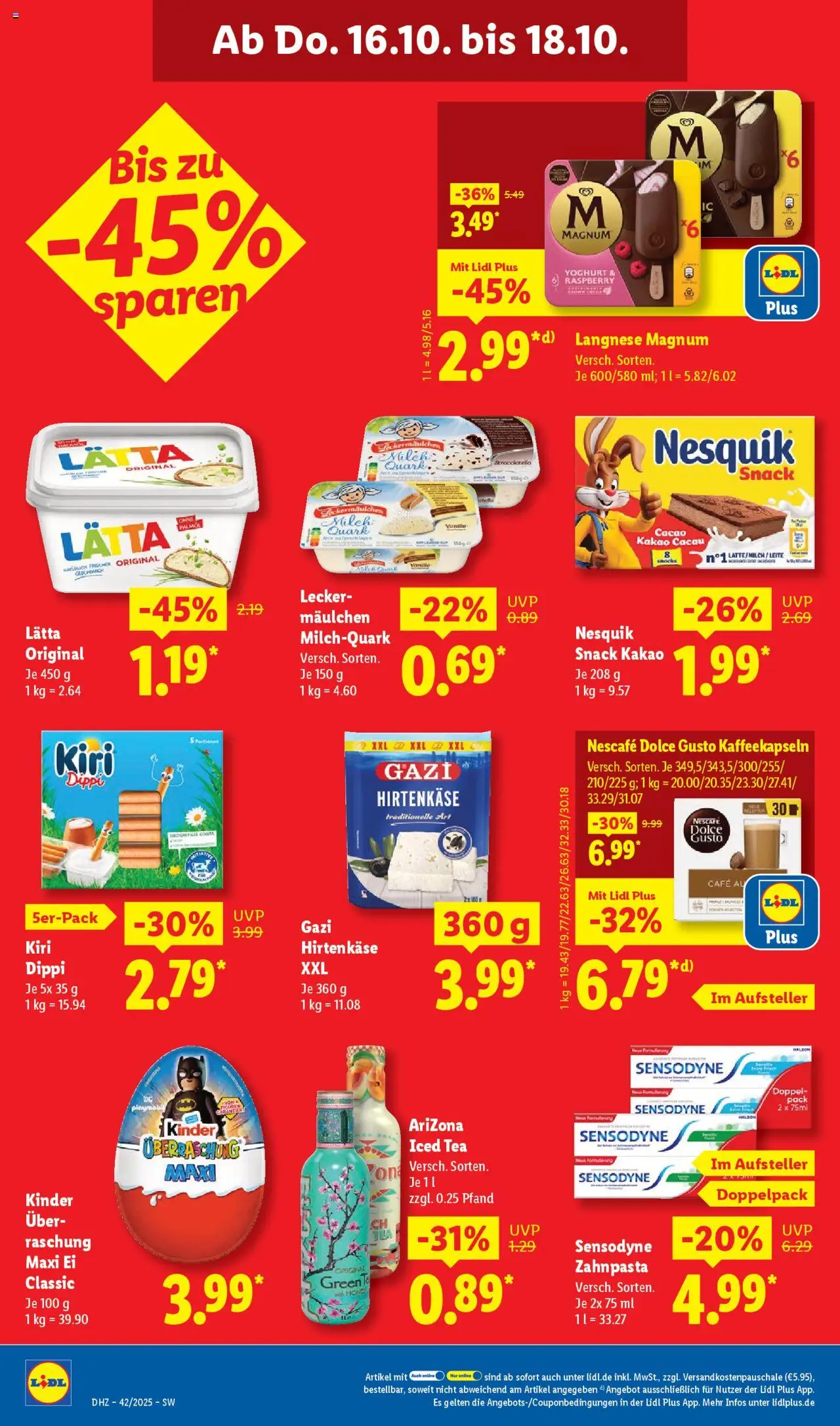 Lidl Prospekt Kornwestheim – gültig ab 13.10.2025 | Seite: 62 | Produkte: Langnese, Nescafe, Lätta, Dolce gusto