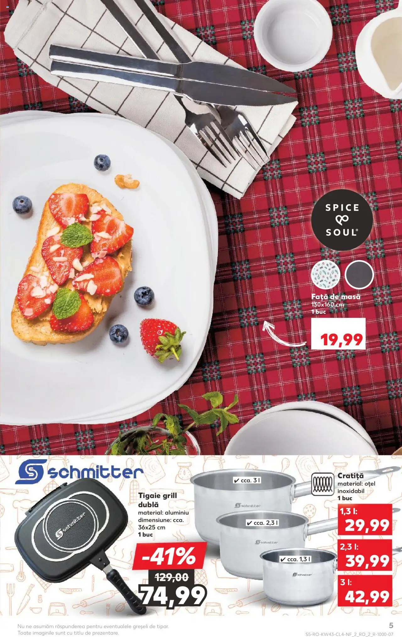 Noul catalog Kaufland – valabil de la 22.10.2025 | Pagină: 5 | Produse: Tigaie, Cratiță, Grill, Masă
