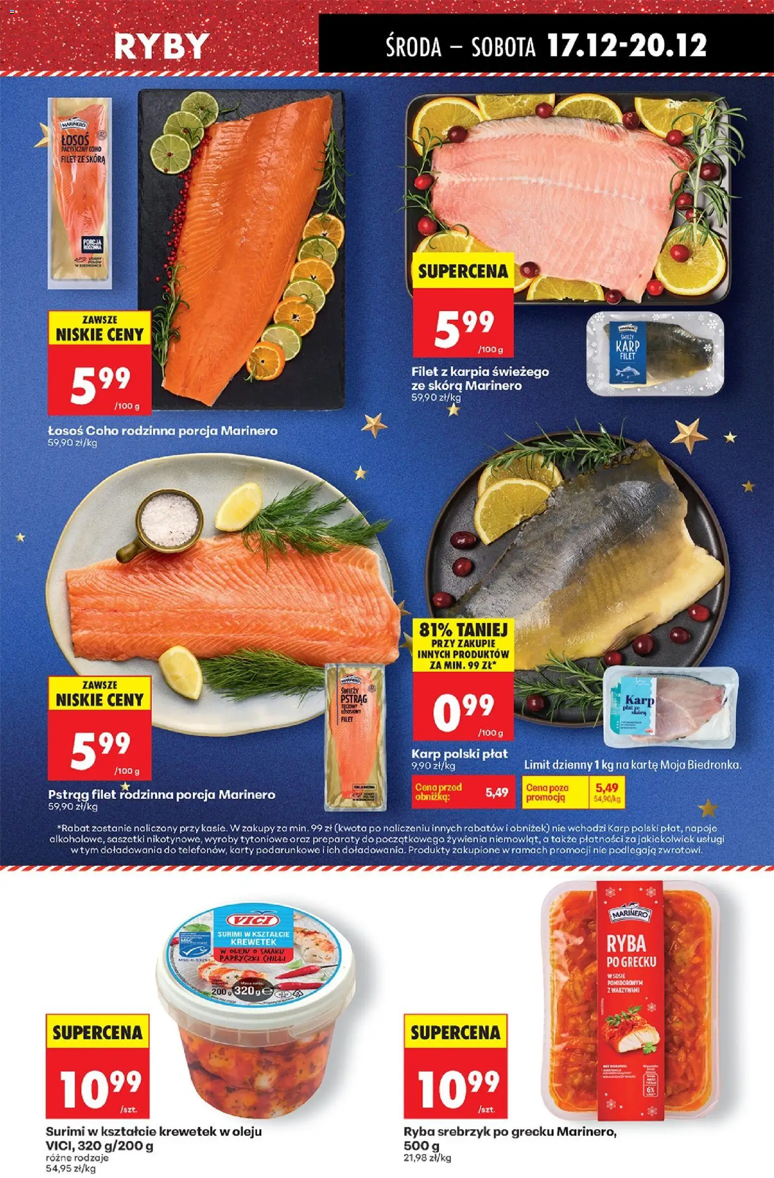 Biedronka gazetka - Oferta w tym tygodniu od 17.12.2025 | Strona: 45 | Produkty: Chili, Napoje, Łosoś, Ryby