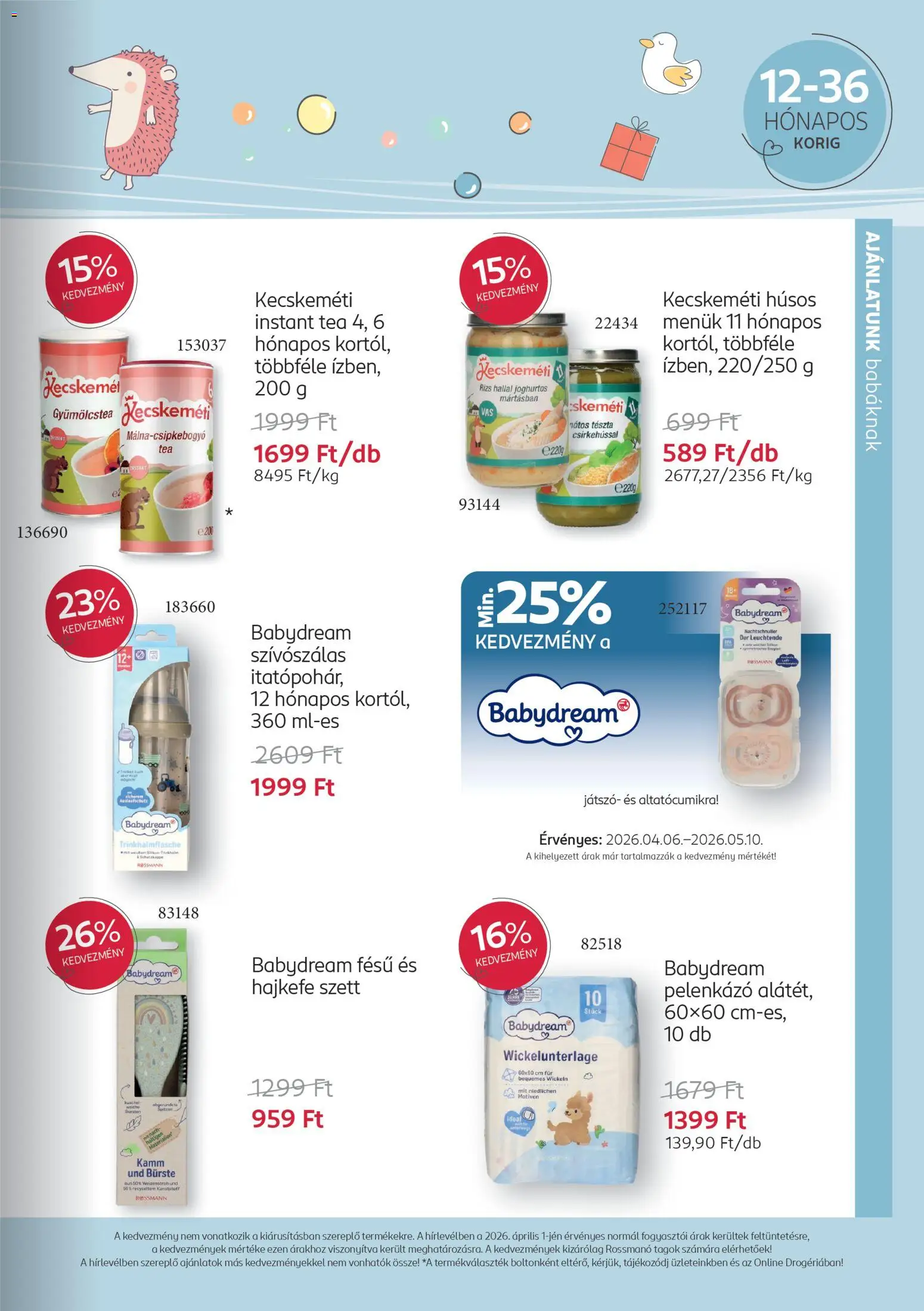 Rossmann akciós ujság - amely érvényes a következő dátumtól: 06.04.2026 | Oldal: 9 | Termékek: Gyümölcstea, Pelenkázó, Rizs, Tea