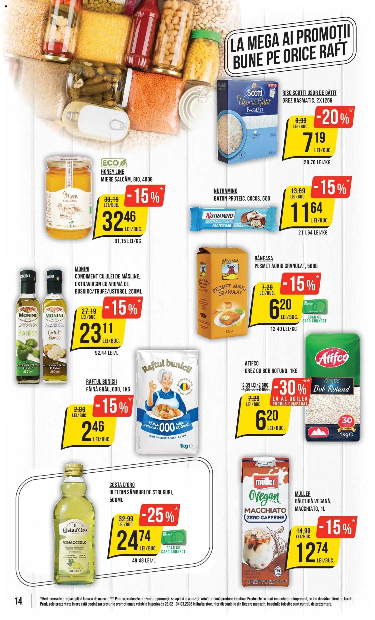 Noul catalog Mega Image – valabil de la 26.02.2026 | Pagină: 14 | Produse: Şerit ödül, Ulei, Făină, Orez