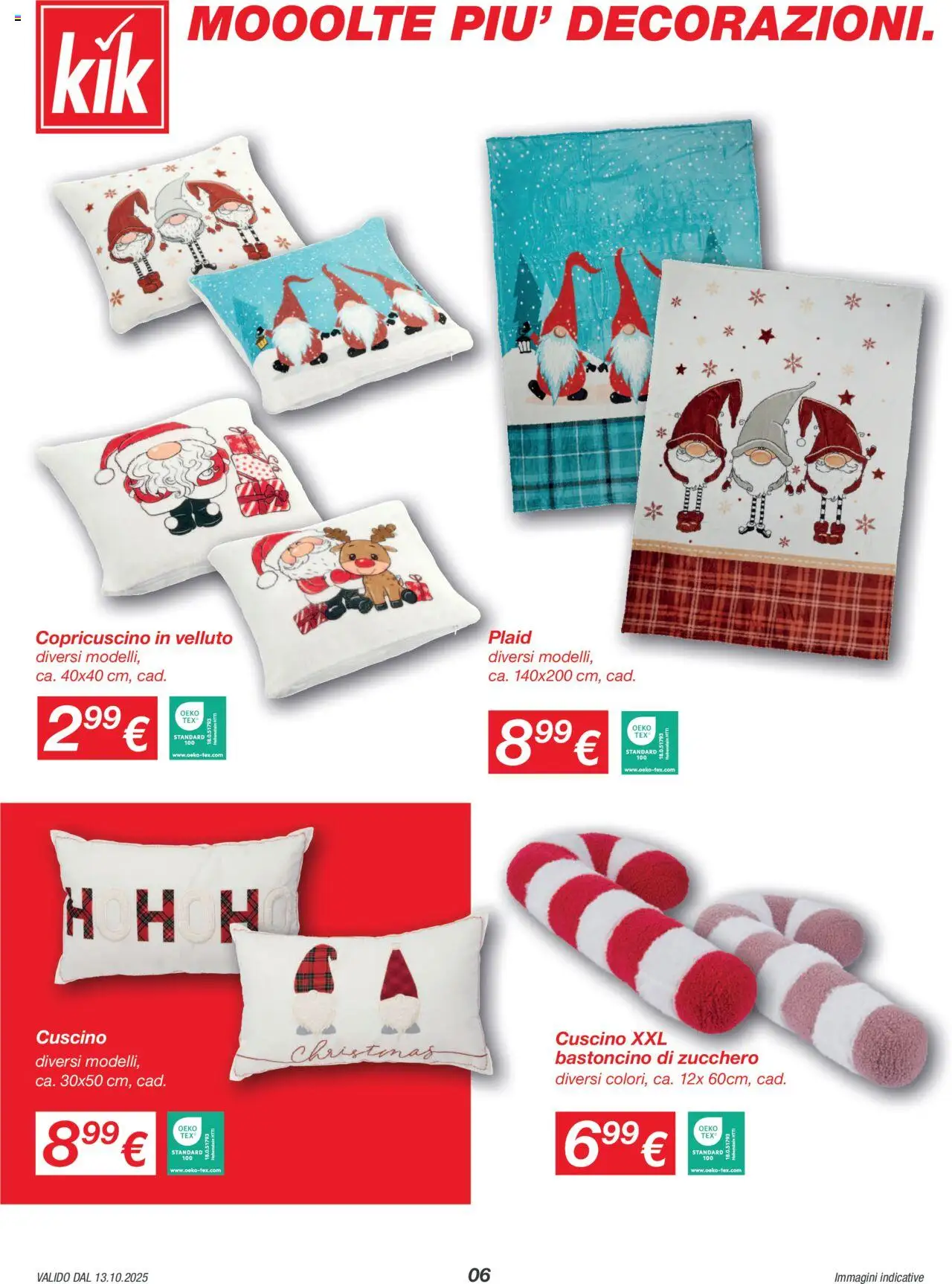 Volantino KiK del 13.10.2025 | Pagina: 6 | Prodotti: Plaid, Zucchero, Cuscino, Copricuscino