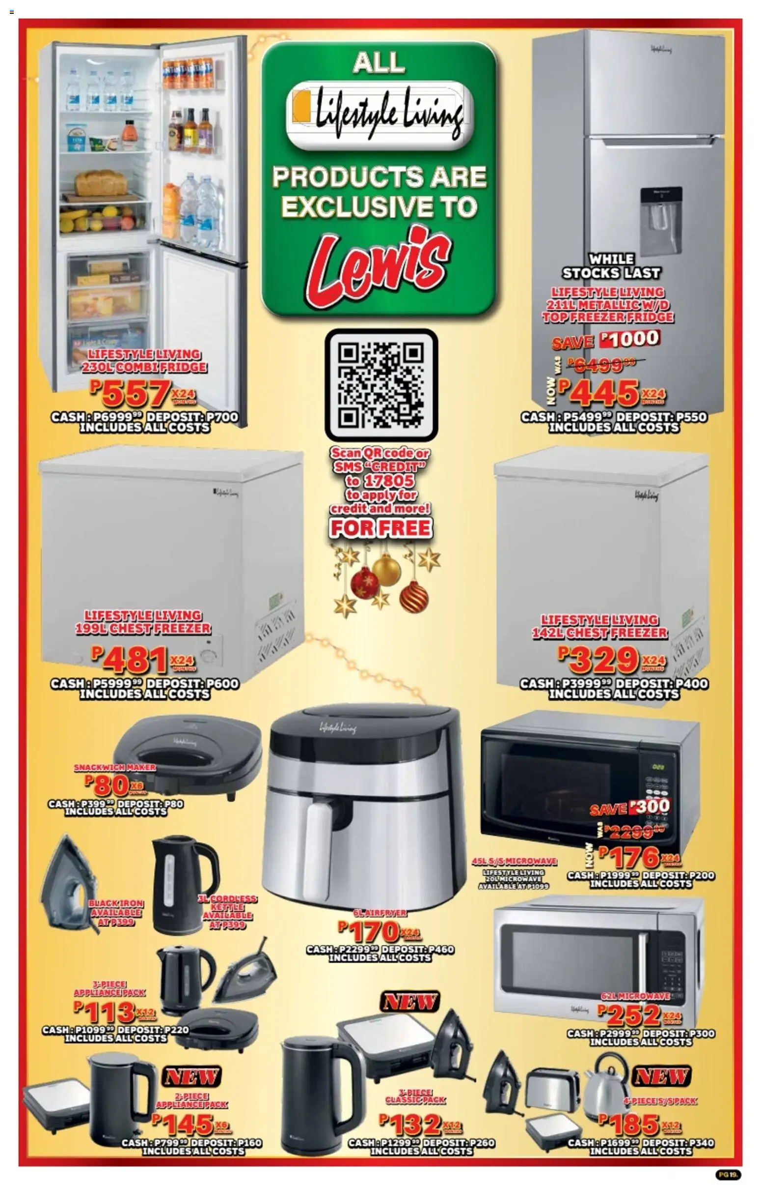 New Lewis Stores catalogue – valid from 10.11.2025 | Page: 19 | Products: Freezer, Fridge, Microwave, Chest freezer