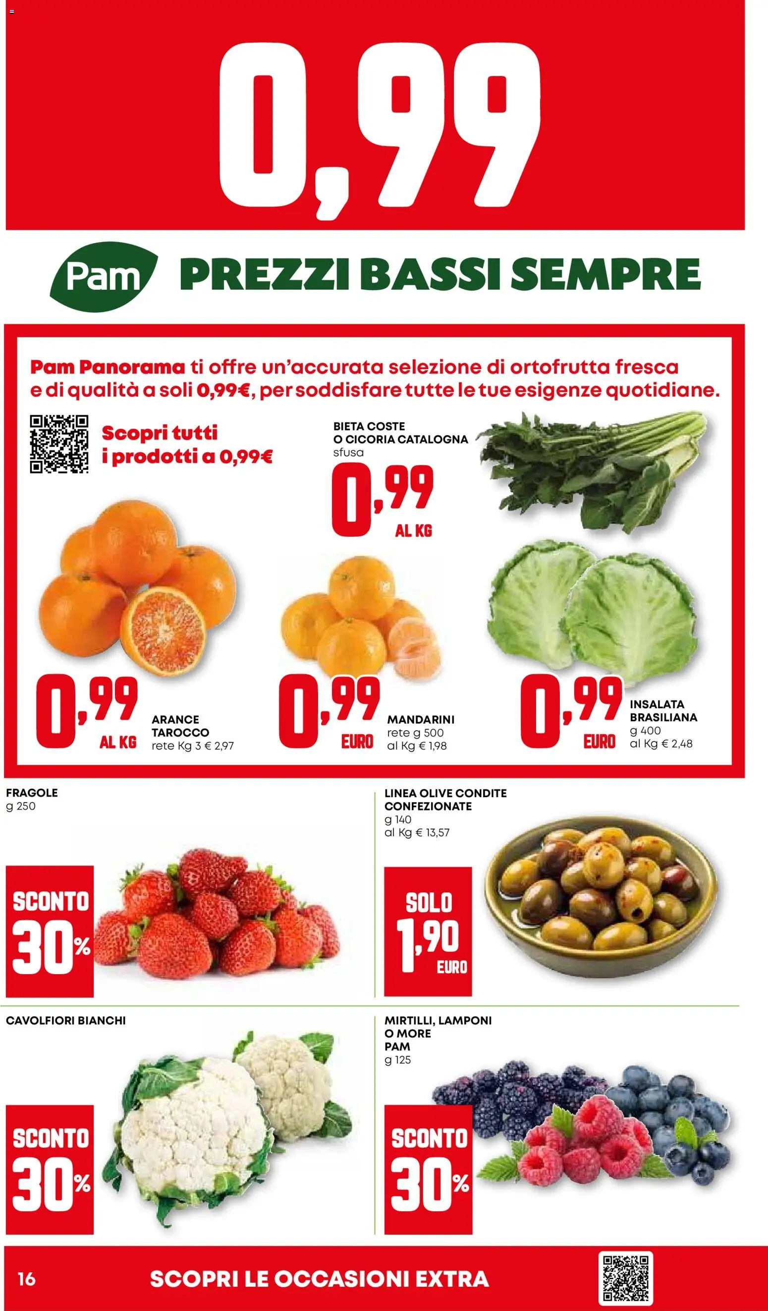 Volantino PAM del 29.01.2026 | Pagina: 16 | Prodotti: Lamponi, Mandarini, Insalata, Olive