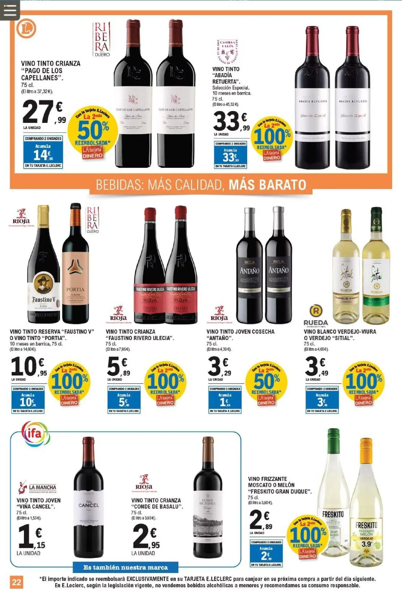 E.Leclerc folleto │ válido desde el 25.03.2026 | Página: 22 | Productos: Φορτιστής, Vino