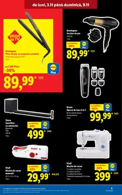 Ofertele Lidl valabile de la 03.11.2025 | Pagină: 3 | Produse: Soundbar, Uscător, Uscător De Păr, Mașină De Cusut