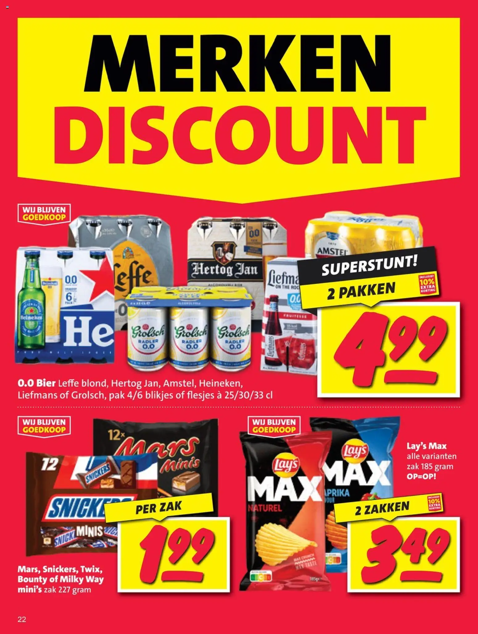 {H1} | Pagina: 22 | Producten: Bier, Zak, Mars, Snickers