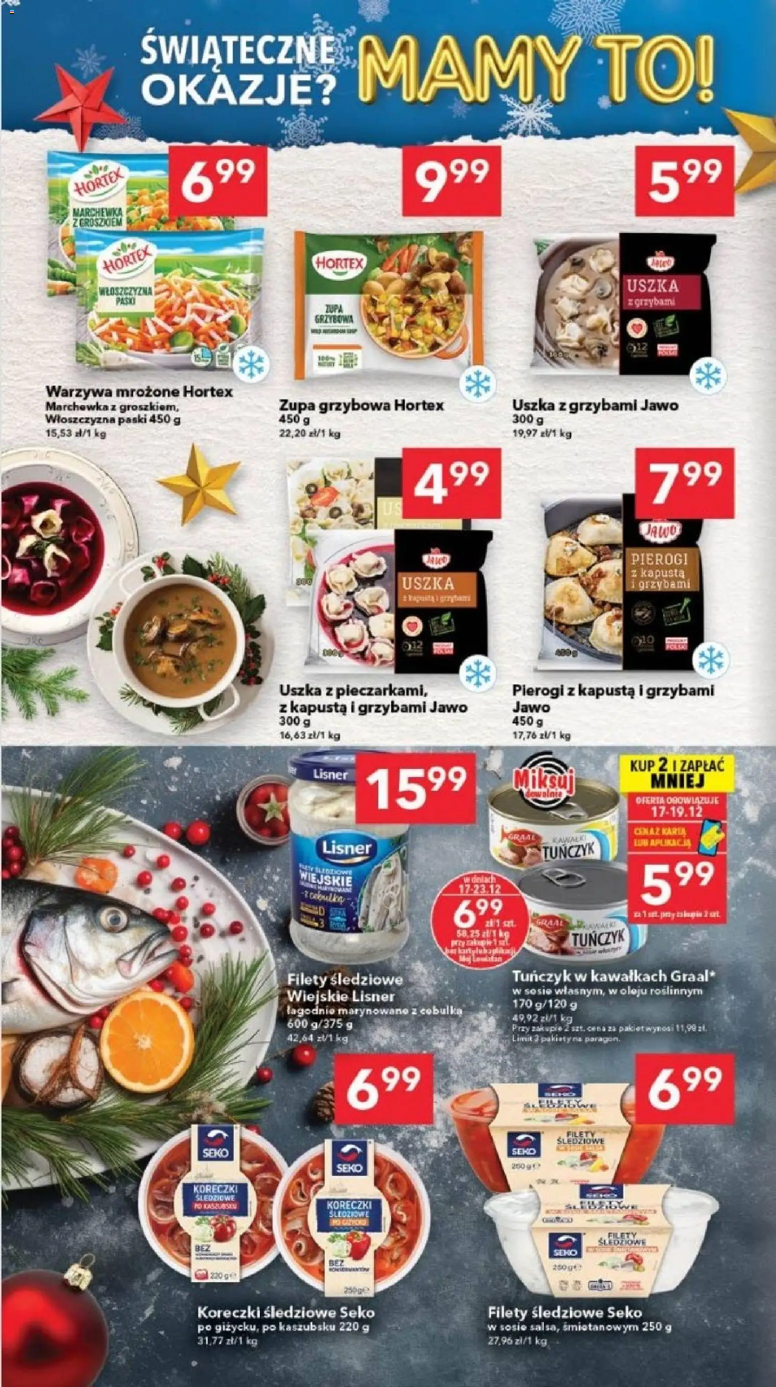 Lewiatan gazetka - Gdańsk od 17.12.2025 | Strona: 4 | Produkty: Tuńczyk, Uszka z grzybami, Zupa, Warzywa