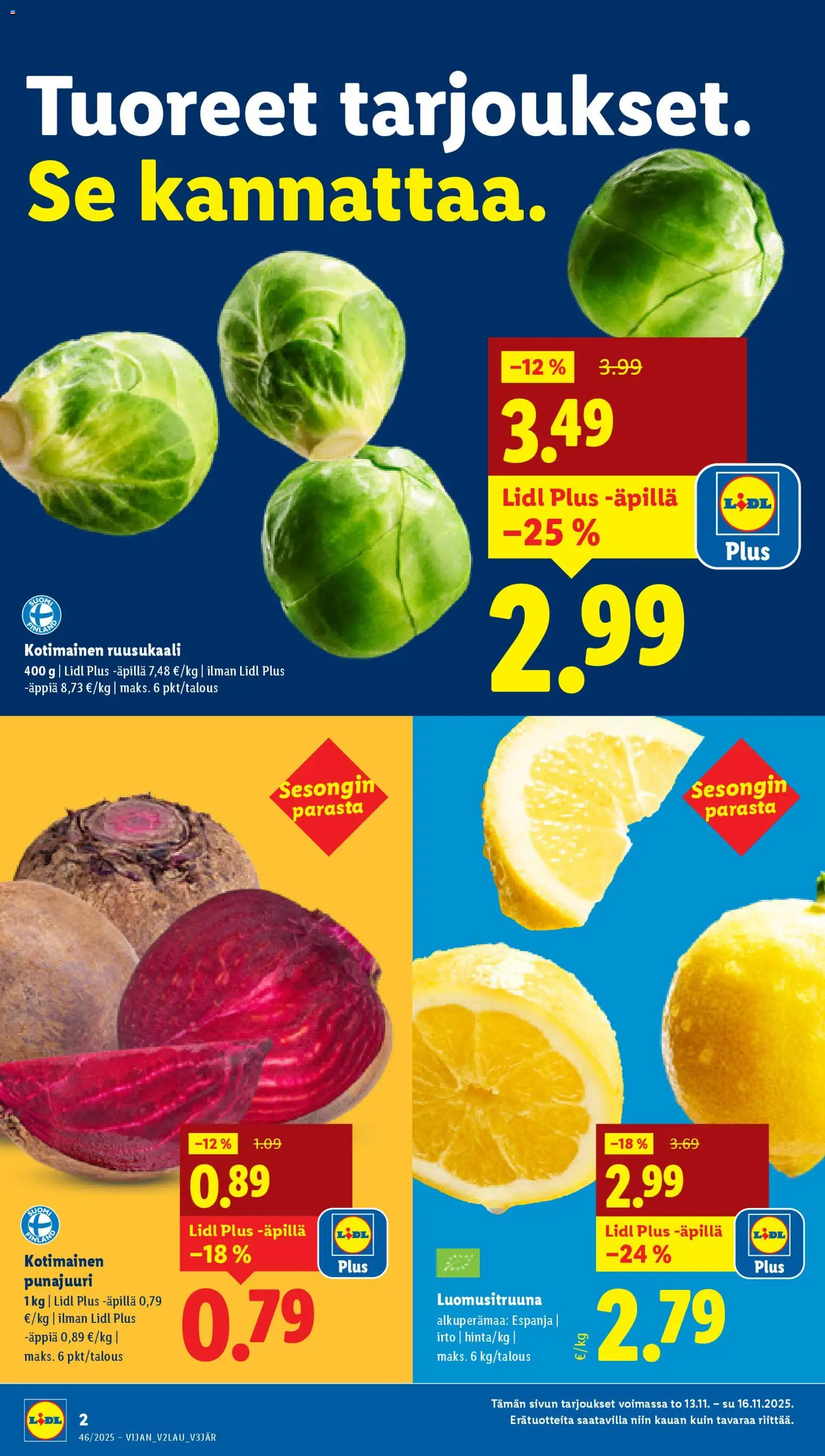Lidl - Black Friday – voimassa 13.11.2025 alkaen | Sivu: 4 | Tuotteet: Ruusukaali, Punajuuri