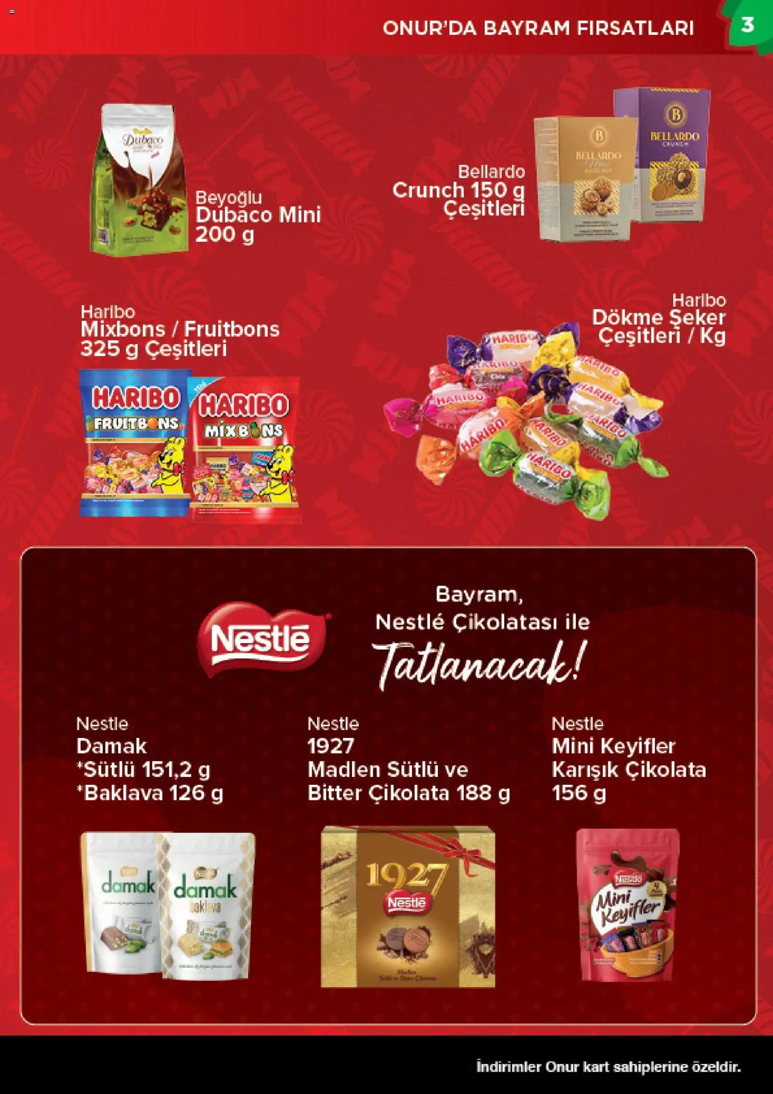 Onur Market Katalog - 10.03.2026 tarihinden itibaren geçerlidir | Sayfa: 3 | Ürünler: Çikolata, Şeker