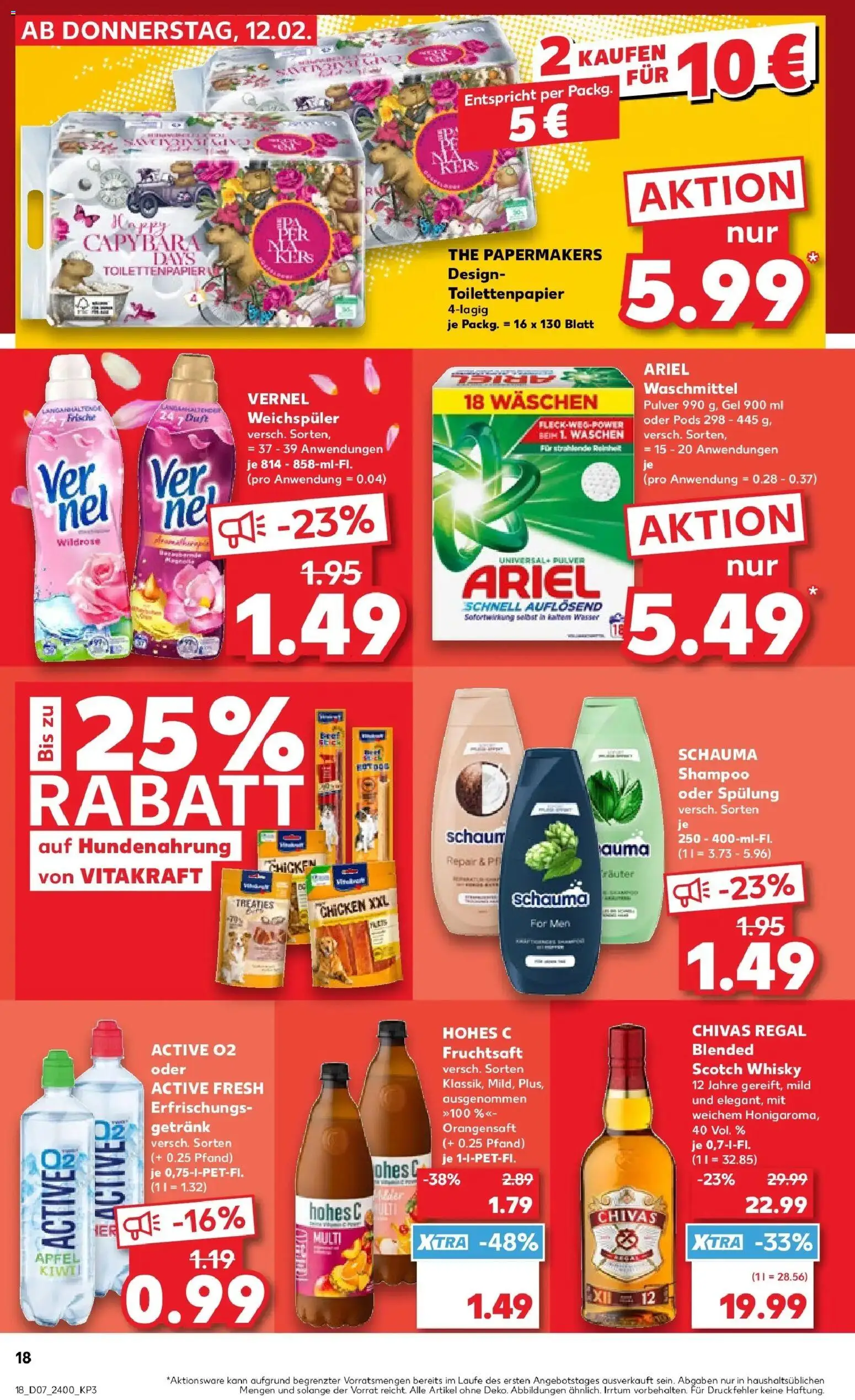 Kaufland prospekt Sulzbach-Rosenberg	 – gültig ab 16.02.2026 | Seite: 18 | Produkte: Äpfel, Weichspüler, Fruchtsaft, Toilettenpapier
