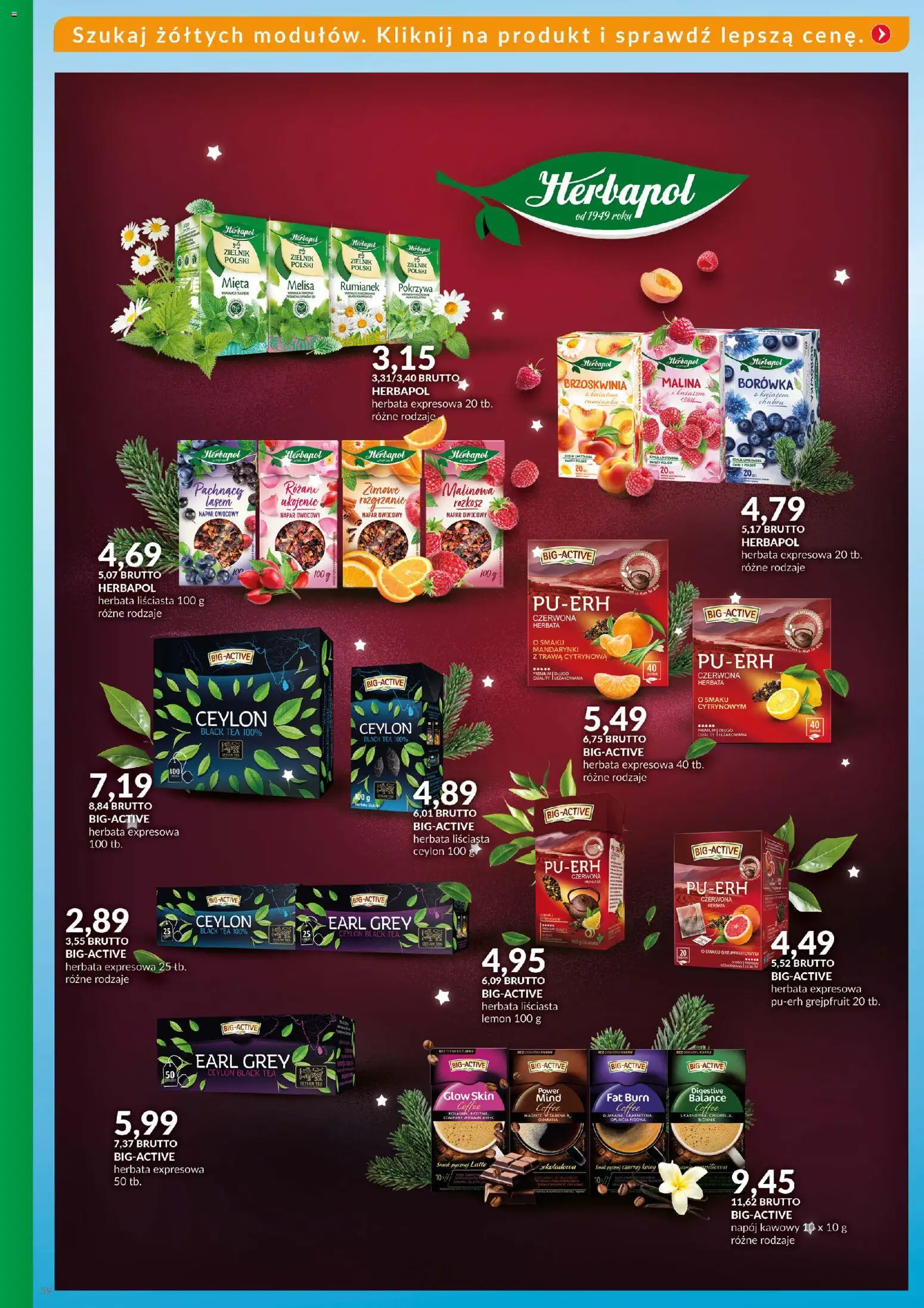 Eurocash Gazetka - Katalog Artykułów Spożywczych od 16.11.2025 | Strona: 58 | Produkty: Brzoskwinia, Malina, Herbata liściasta, Mandarynki