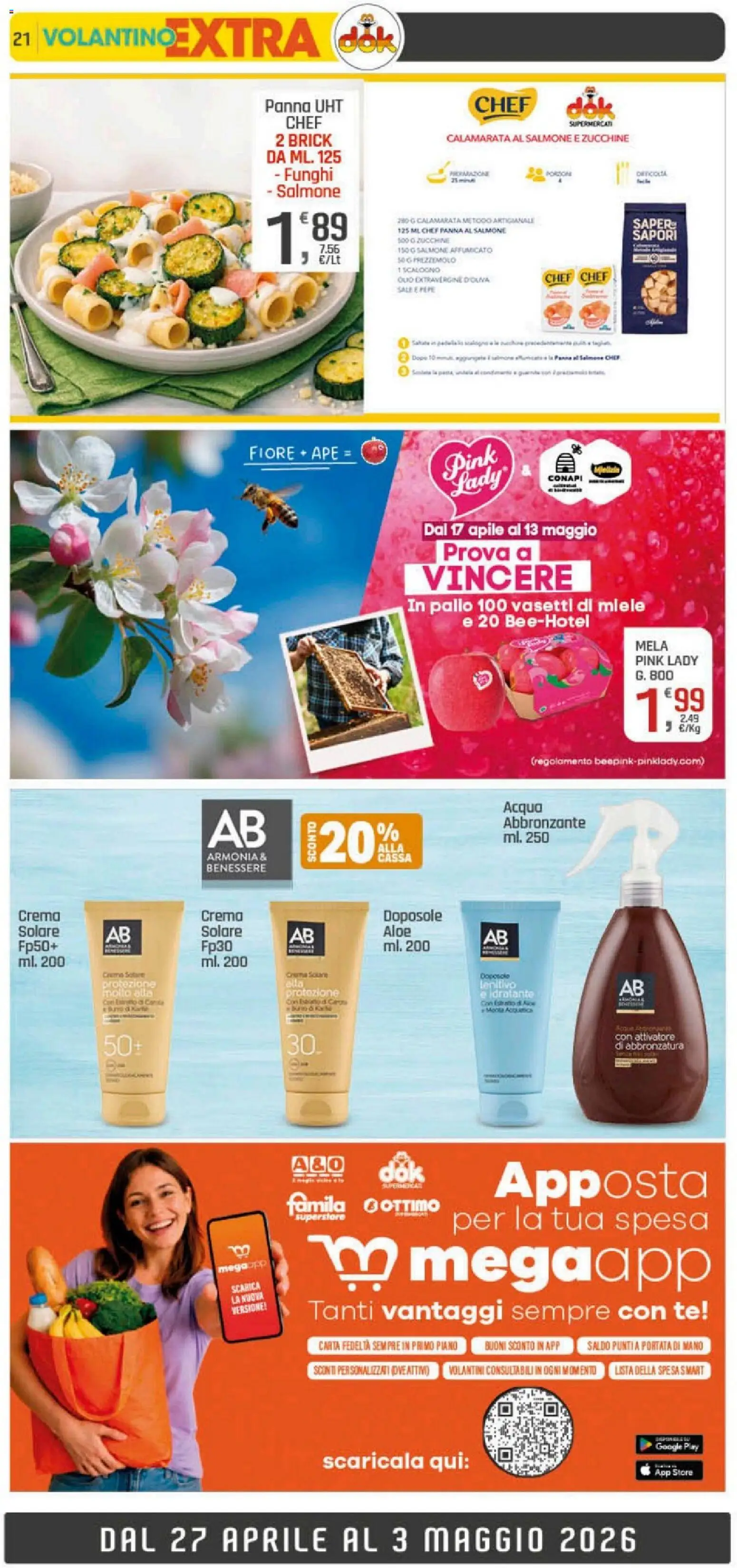 Volantino DOK del 20.04.2026 | Pagina: 21 | Prodotti: Tè, Acqua, Sale, Zucchine