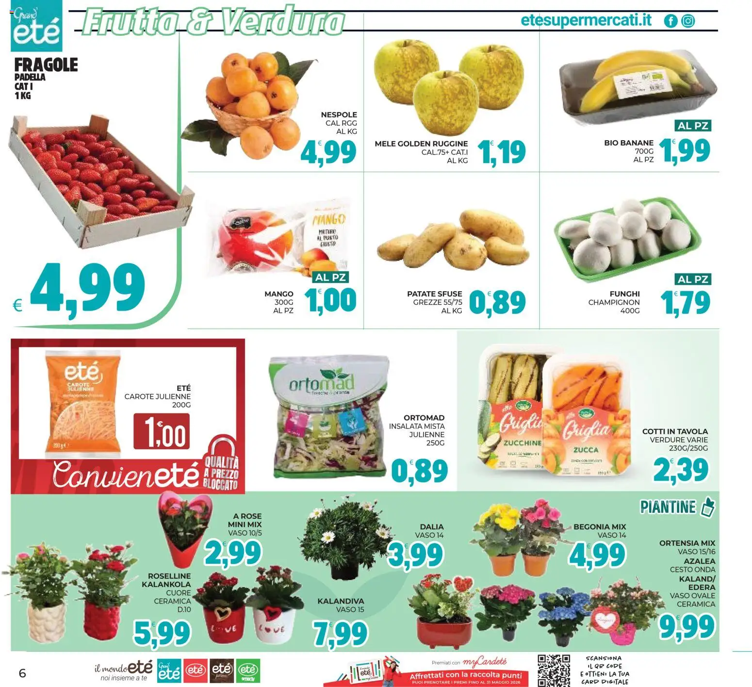 Volantino Eté del 29.04.2026 | Pagina: 6 | Prodotti: Frutta, Funghi, Zucchine, Padella
