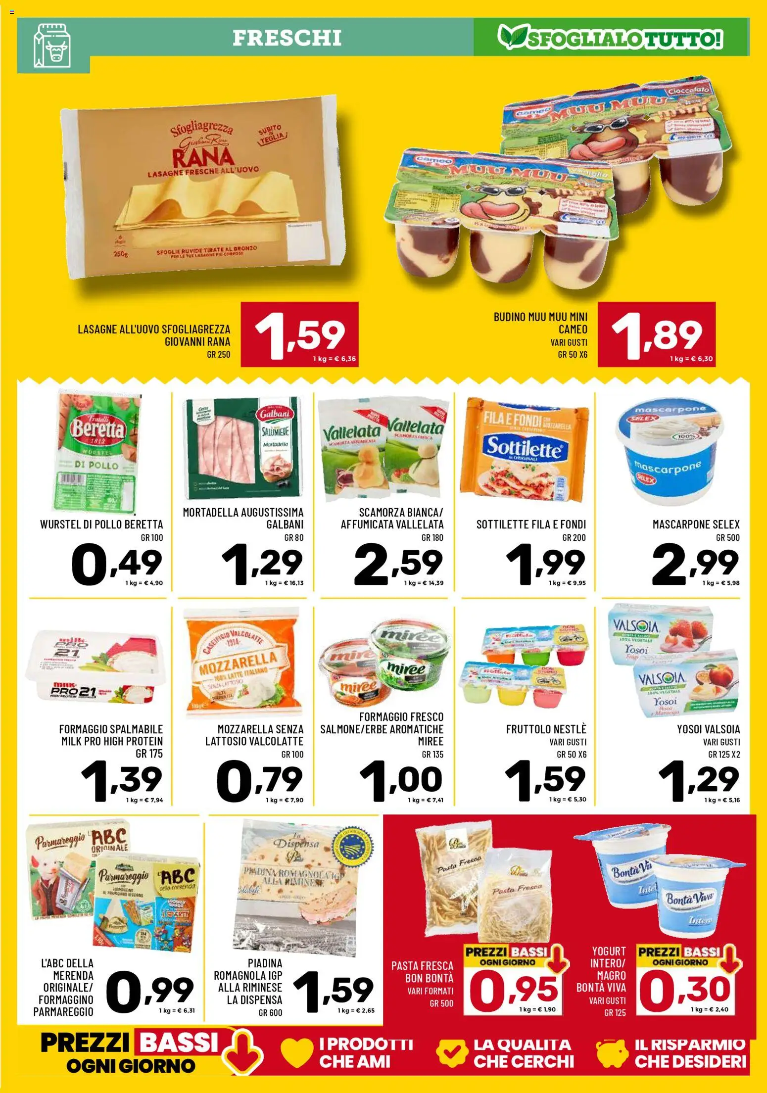 Volantino Il Centesimo del 14.11.2025 | Pagina: 7 | Prodotti: Pollo, Wurstel, Piadina, Mascarpone