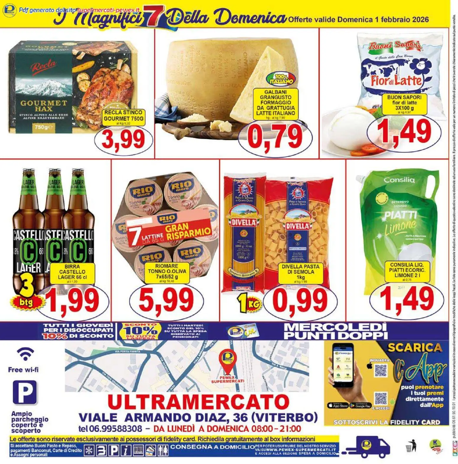 Volantino Pewex del 26.01.2026 | Pagina: 24 | Prodotti: Birra, Limone, Tonno, Cavo