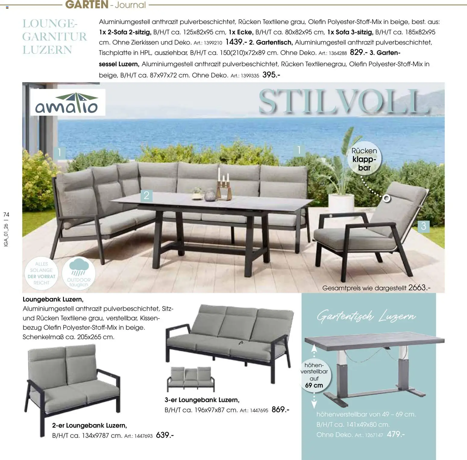 Zurbrüggen Sommer 2026 – gültig ab 19.03.2026 | Seite: 74 | Produkte: Kissen, Sofa, Sessel