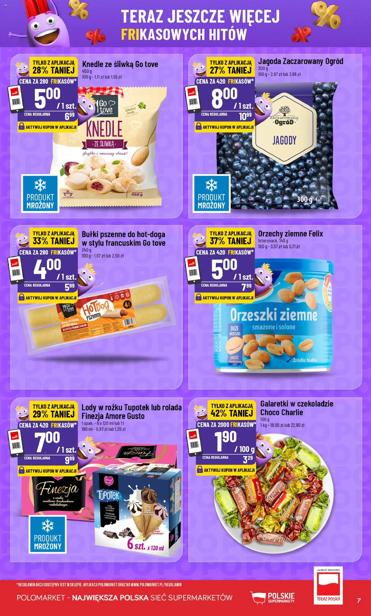 POLOmarket Gazetka - Frikasowe Hity od 07.01.2026 | Strona: 7 | Produkty: Jagody, Galaretka, Knedle, Lody