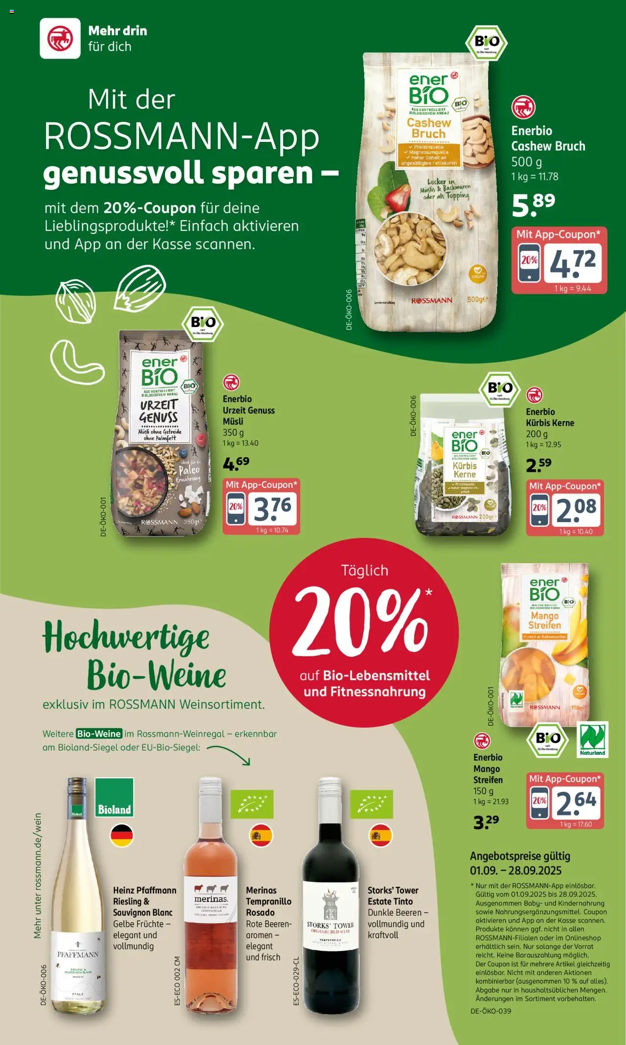 Rossmann Prospekt 	 – gültig ab 01.09.2025 | Seite: 6 | Produkte: Musli, Mango, Kürbis, Getreide