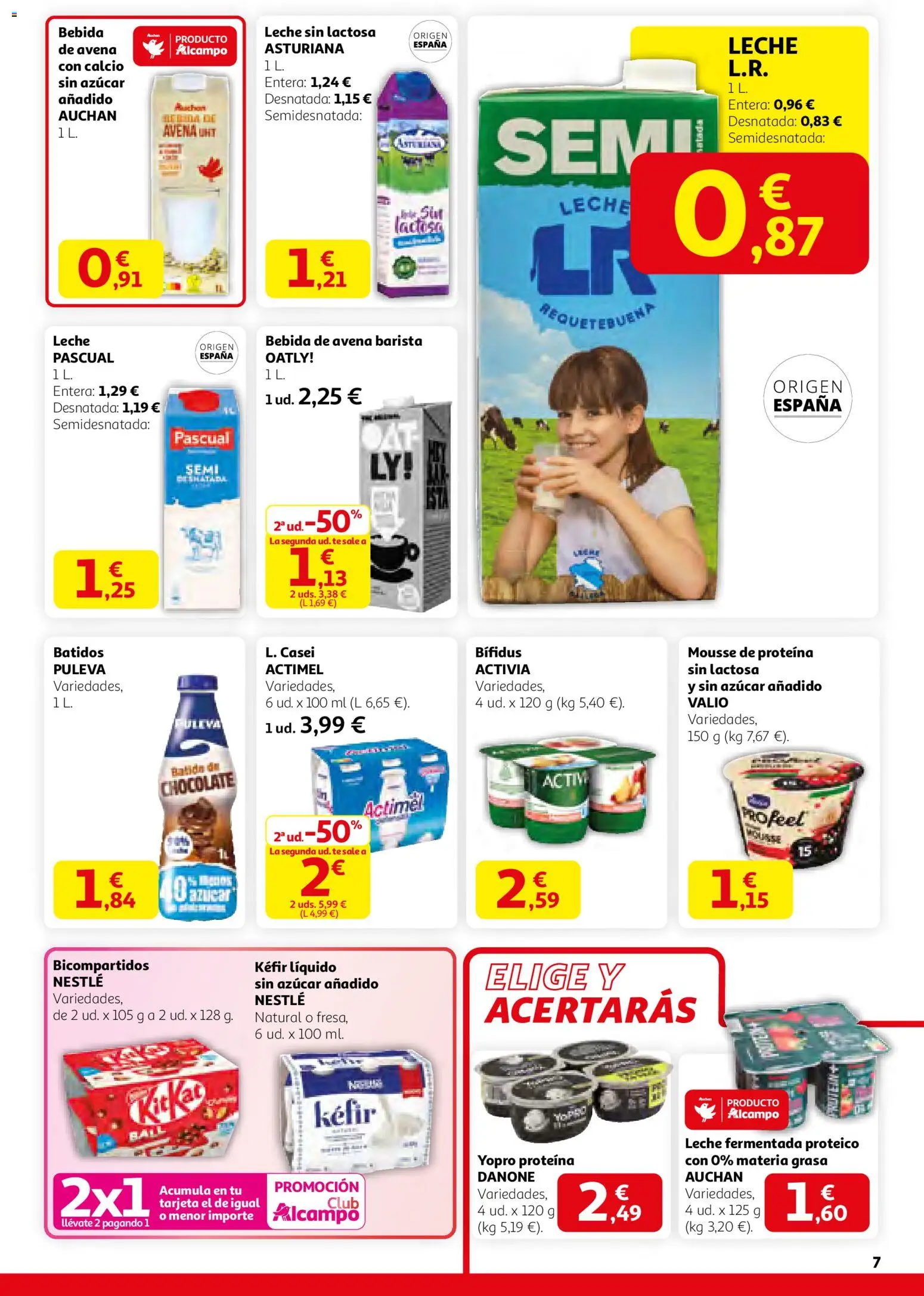 Alcampo - folleto │ válido desde el 29.01.2026 | Página: 7 | Productos: Leche sin lactosa, Mousse, Chocolate, Bebida de avena