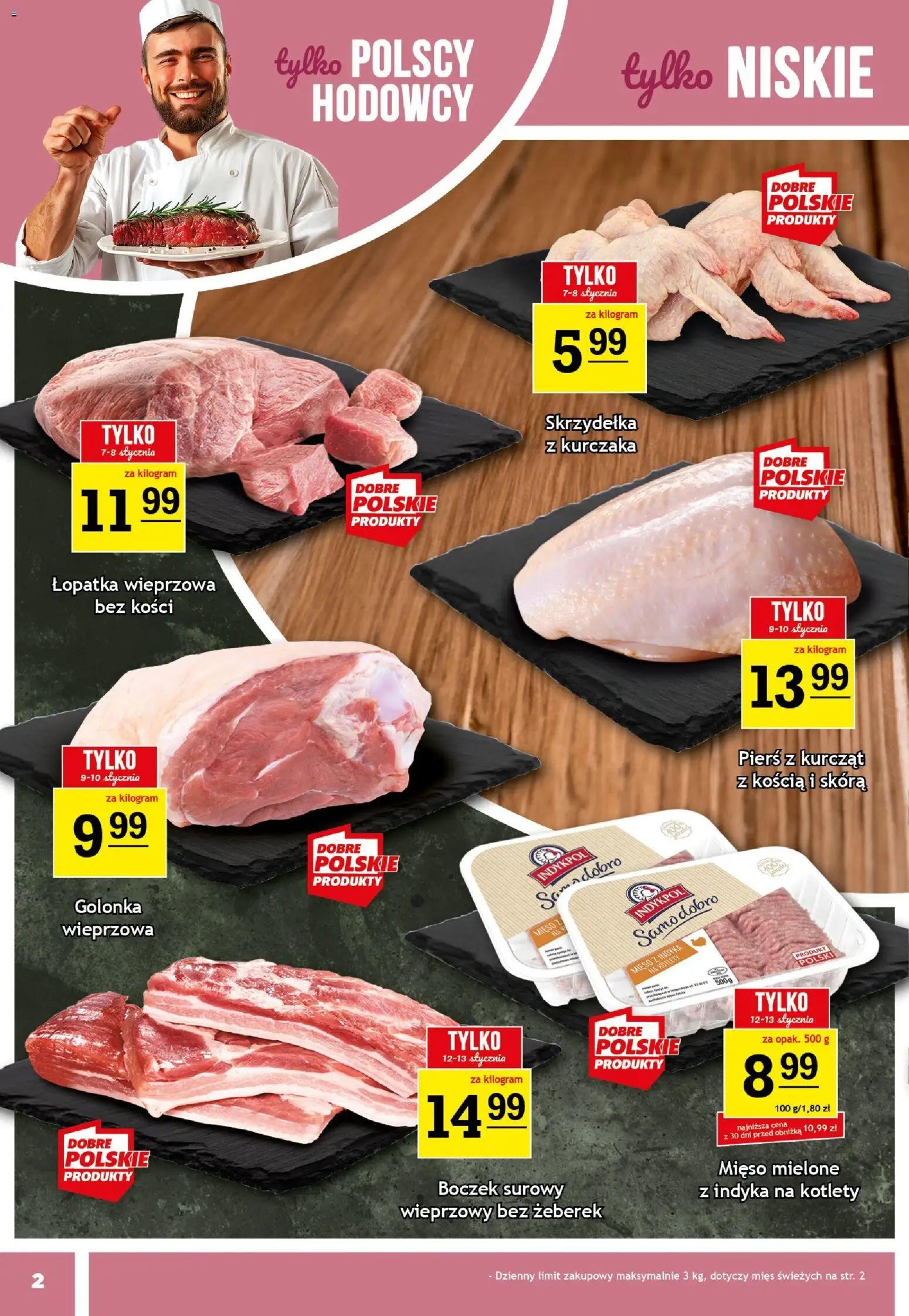 Gram Market Gazetka od 07.01.2026 | Strona: 2 | Produkty: Mięso, Mięso mielone, Boczek, Łopatka wieprzowa