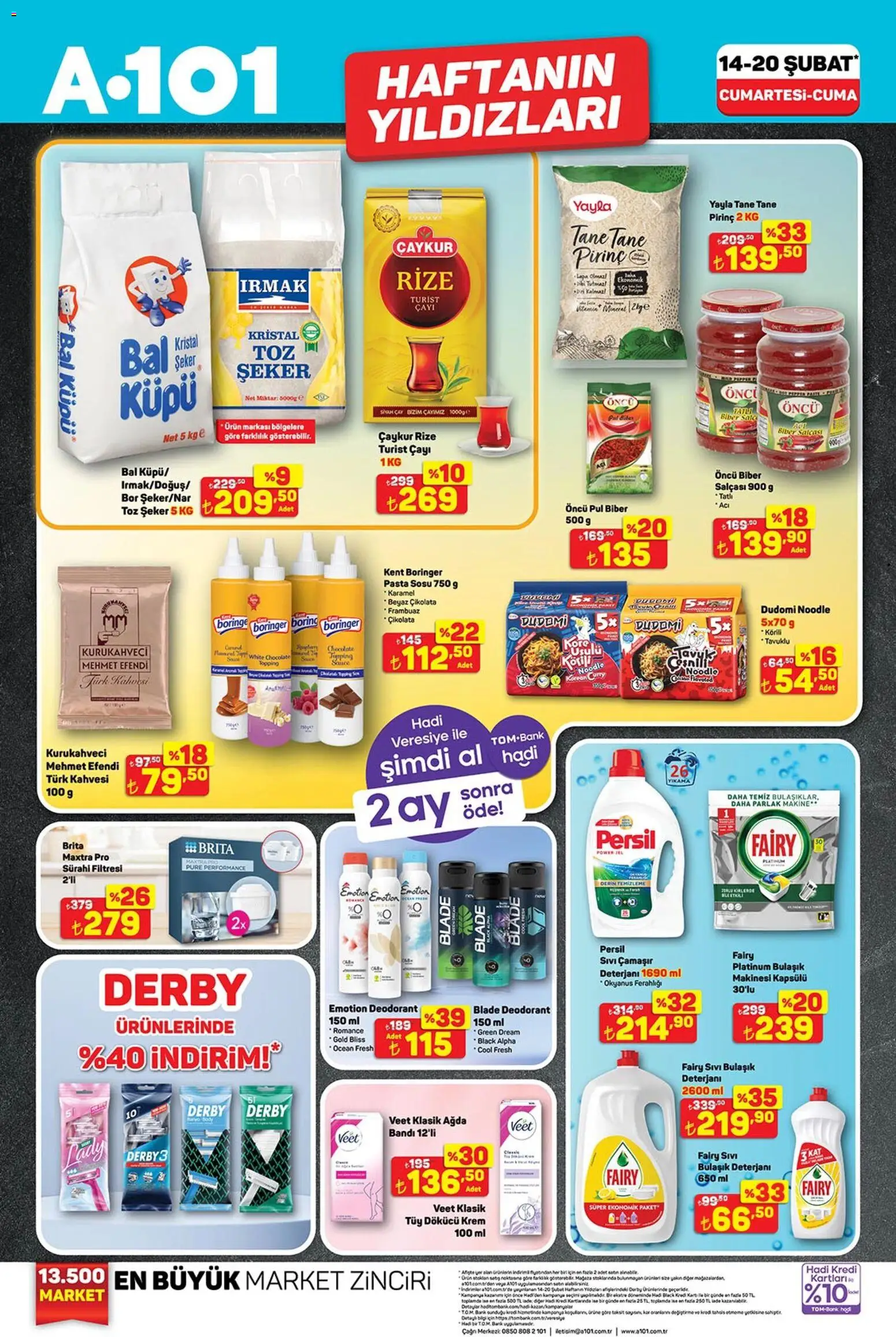 A101 Katalog - 14.02.2026 tarihinden itibaren geçerlidir | Sayfa: 1 | Ürünler: Deodorant, Tüy dökücü krem, Çikolata, Çay