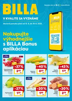 Billa leták - náhľad platný od 13.08.2025