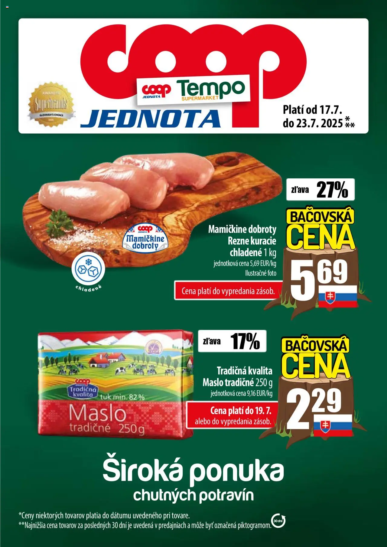COOP Jednota široká ponuka │ platný od 17.07.2025 | Strana: 1 | Produkty: Maslo